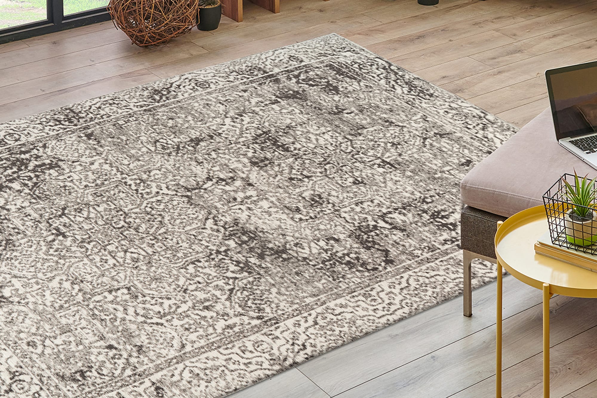 Kayoom Teppich "Davis 225" rechteckig 12 mm Höhe edles Design, pflegeleicht, neutrale Farben