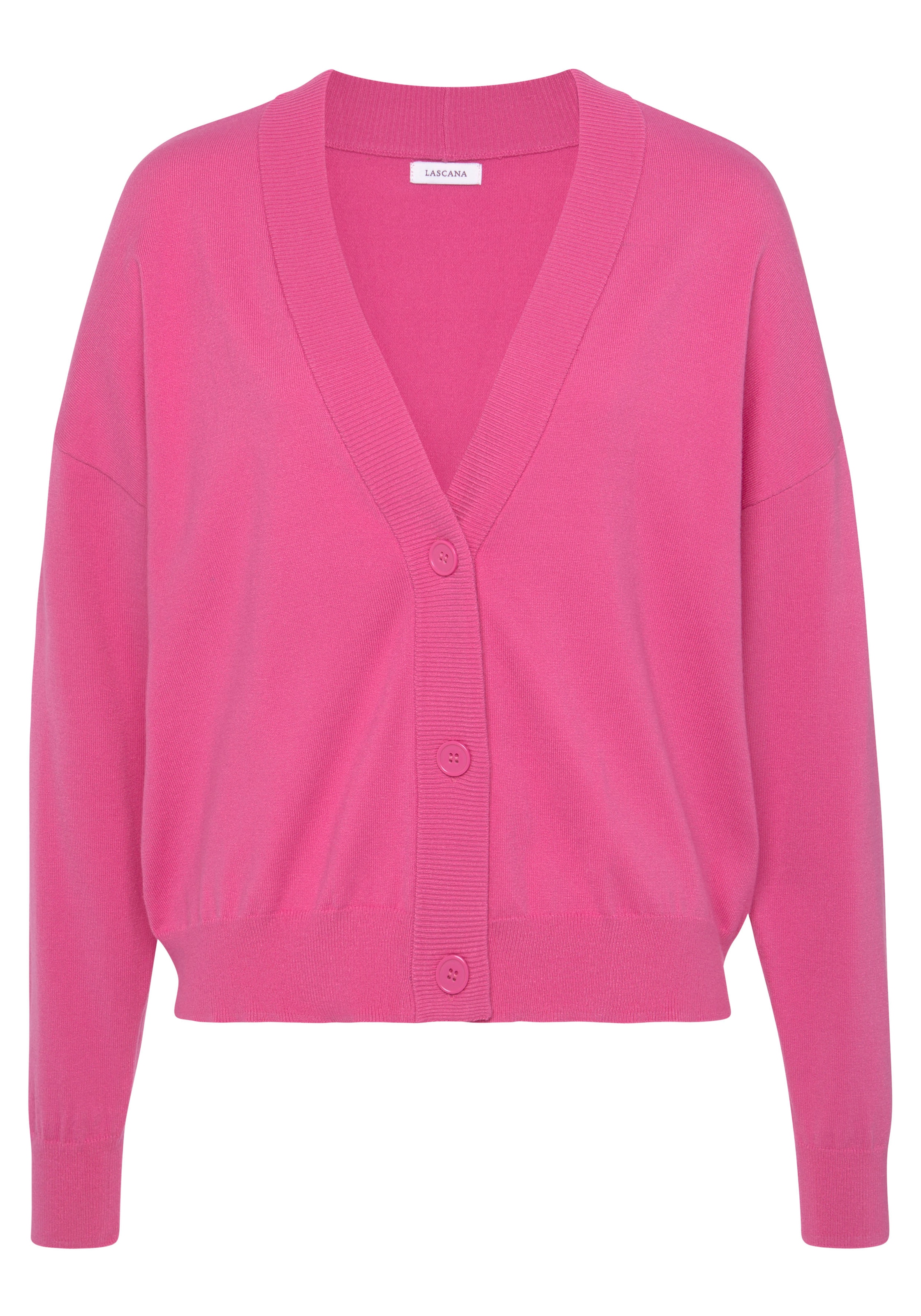 LASCANA Strickjacke »-Loungejacke«, in kurzer Form, Loungewear