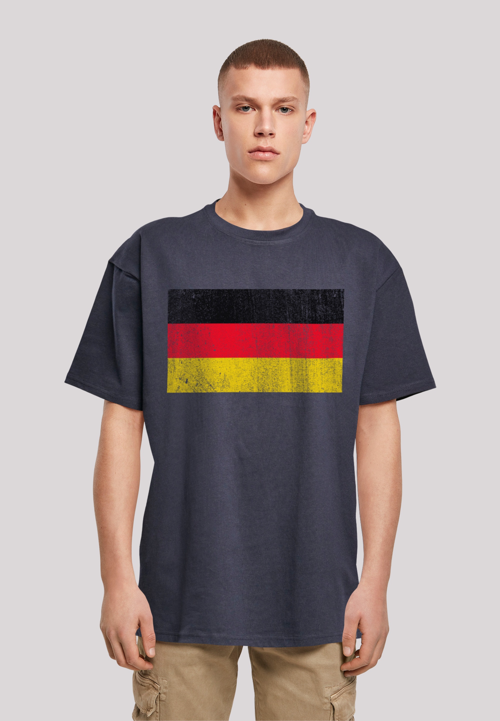 F4NT4STIC T-Shirt "Germany Deutschland Flagge distressed", Print