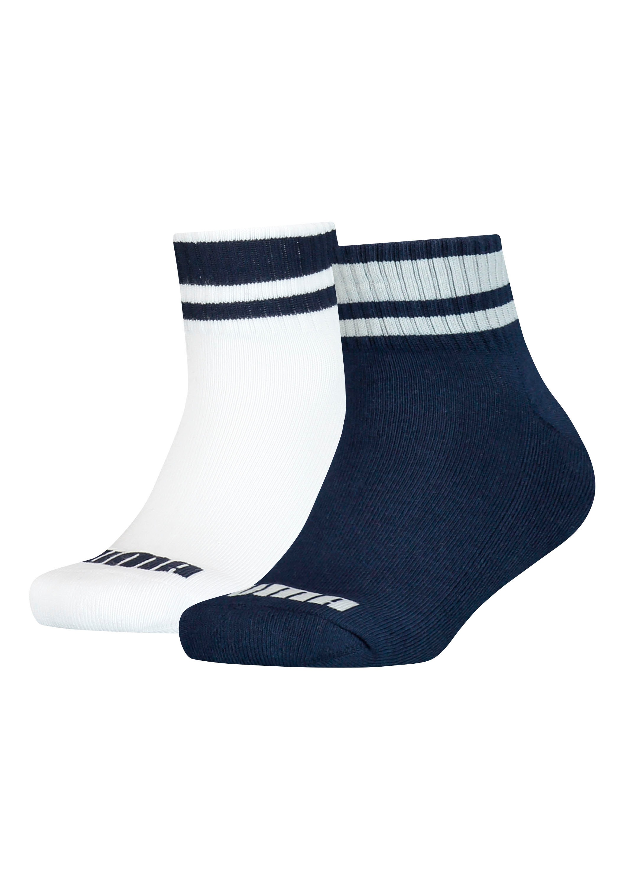 PUMA Kurzsocken "Clyde Junior" 2 Stk. tlg. mit gestreiften Bündchen günstig online kaufen