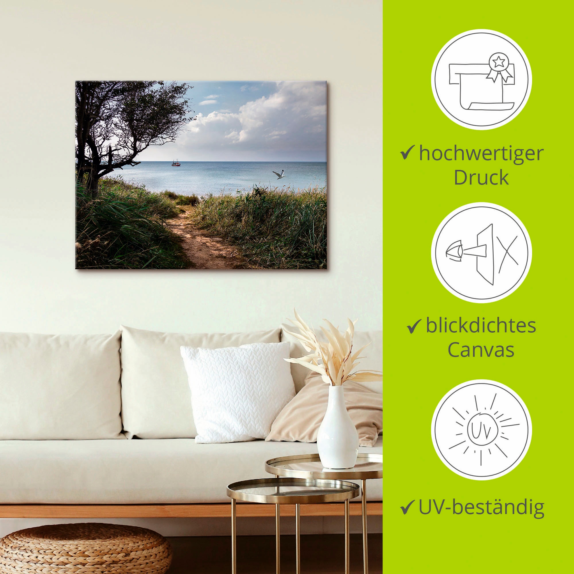 Artland Wandbild »Wege zum Meer....«, Gewässer, (1 St.), als Leinwandbild, Poster in verschied. Größen