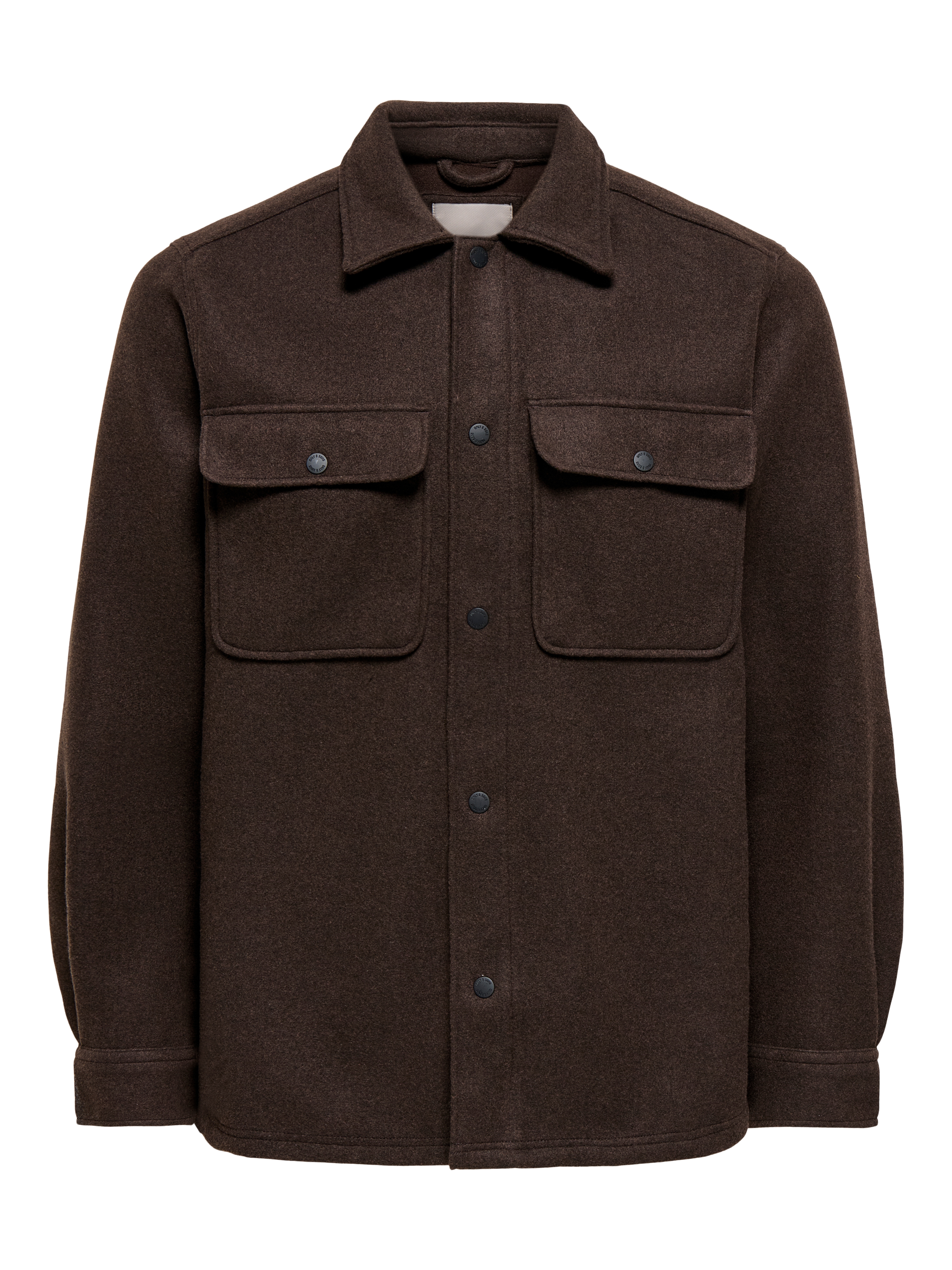 ONLY & SONS "ONSASH OVR WOOLEN LOOK PKT LS SHIRT NOOS" Kunstfaser, regular fit