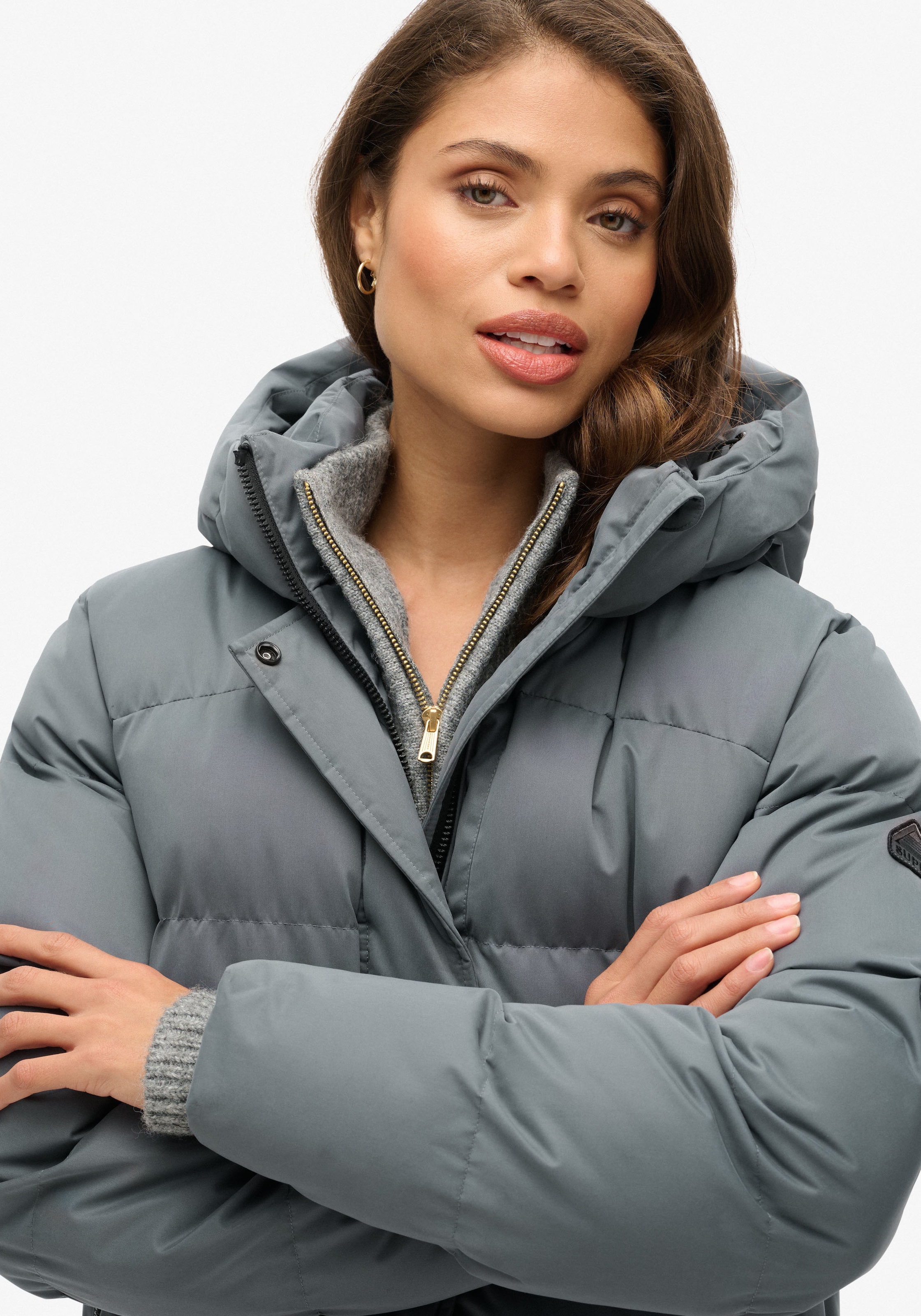 Superdry Steppjacke »MICROFIBRE LONGLINE PUFFER JKT«