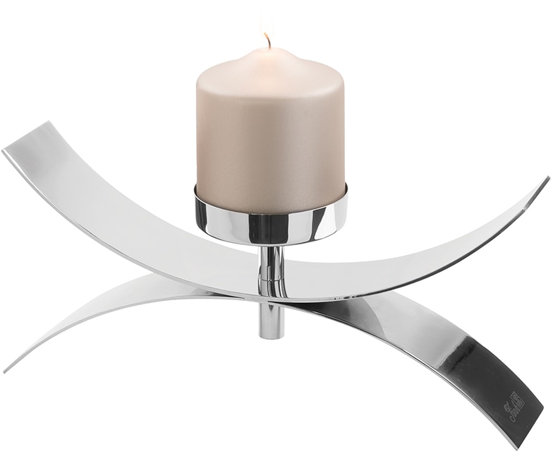 Fink Kerzenleuchter »DIVINA«, (1 St.), aus Edelstahl, für Stumpenkerzen,  Höhe ca. 15 cm | BAUR | Kerzenständer