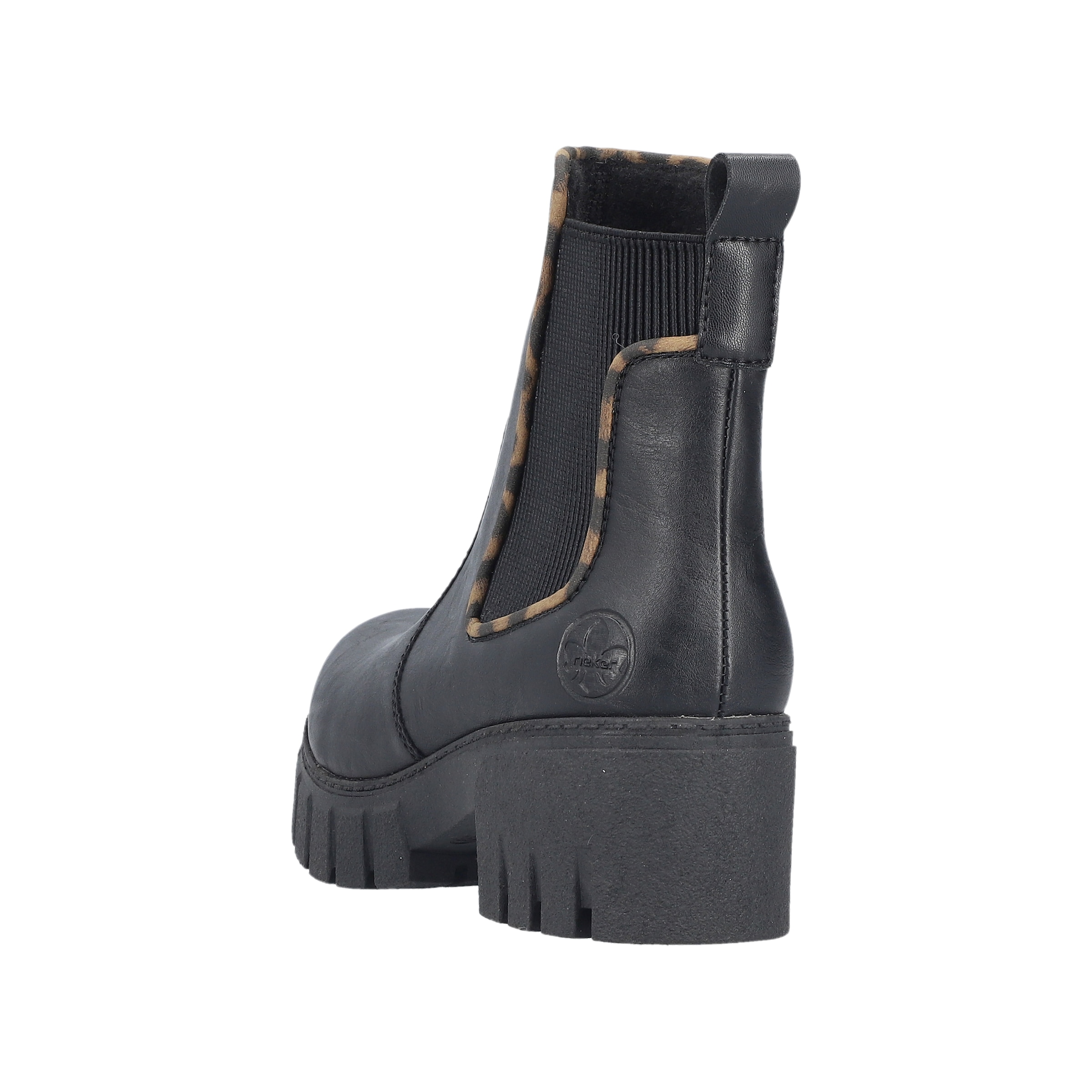Rieker Chelseaboots  Stiefelette mit dekorativer Einfassung in Leo-Optik