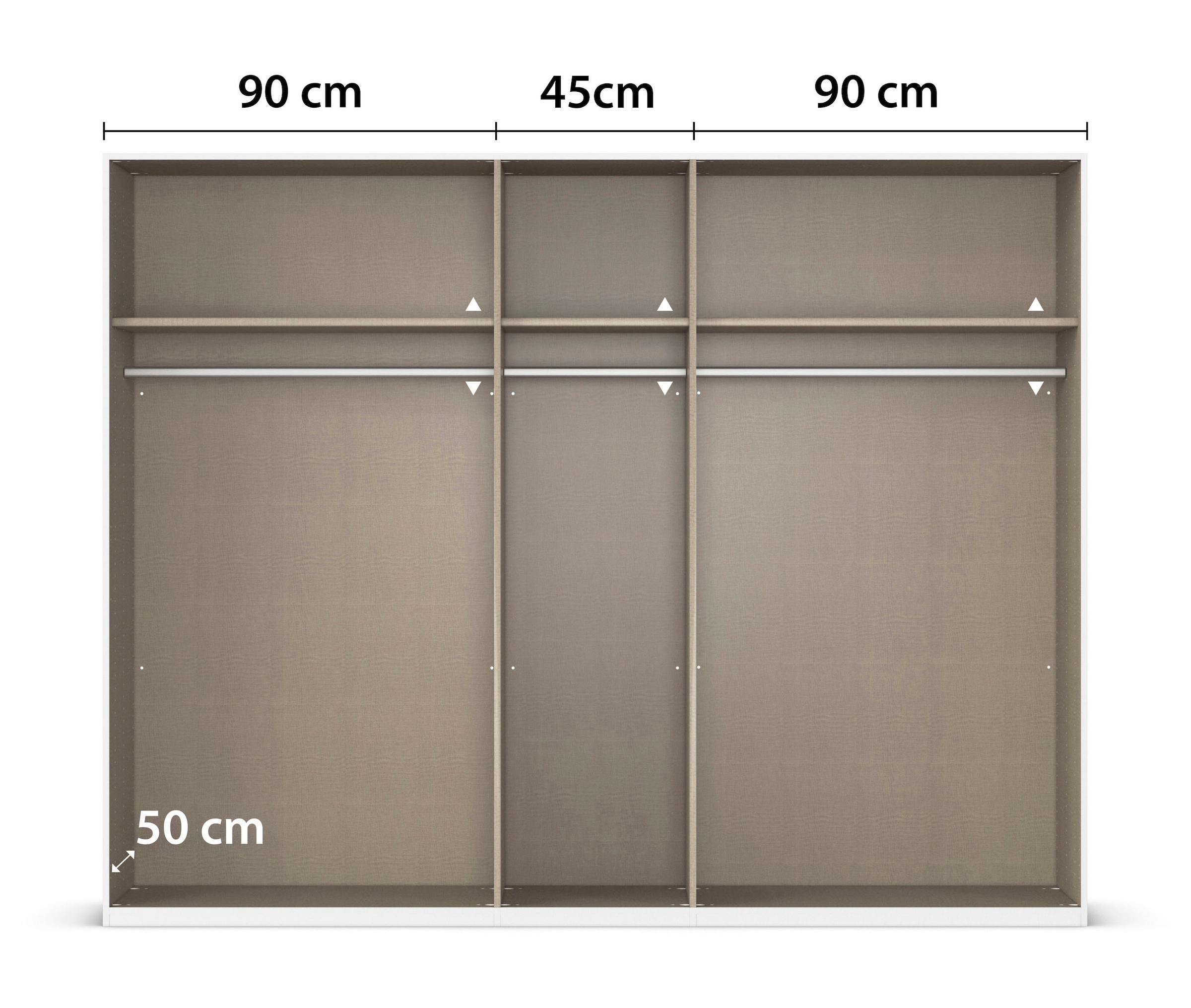 rauch Kleiderschrank »Schrank Mehrzweckschrank Garderobenschrank Schlafzimmer Möbel THOR« 3 verschiedene Ausstattungen BASIC/CLASSIC/PREMIUM (inkl. SOFT-CLOSE),  mit farblich passenden, modernen Metallgriffen MADE IN GERMANY