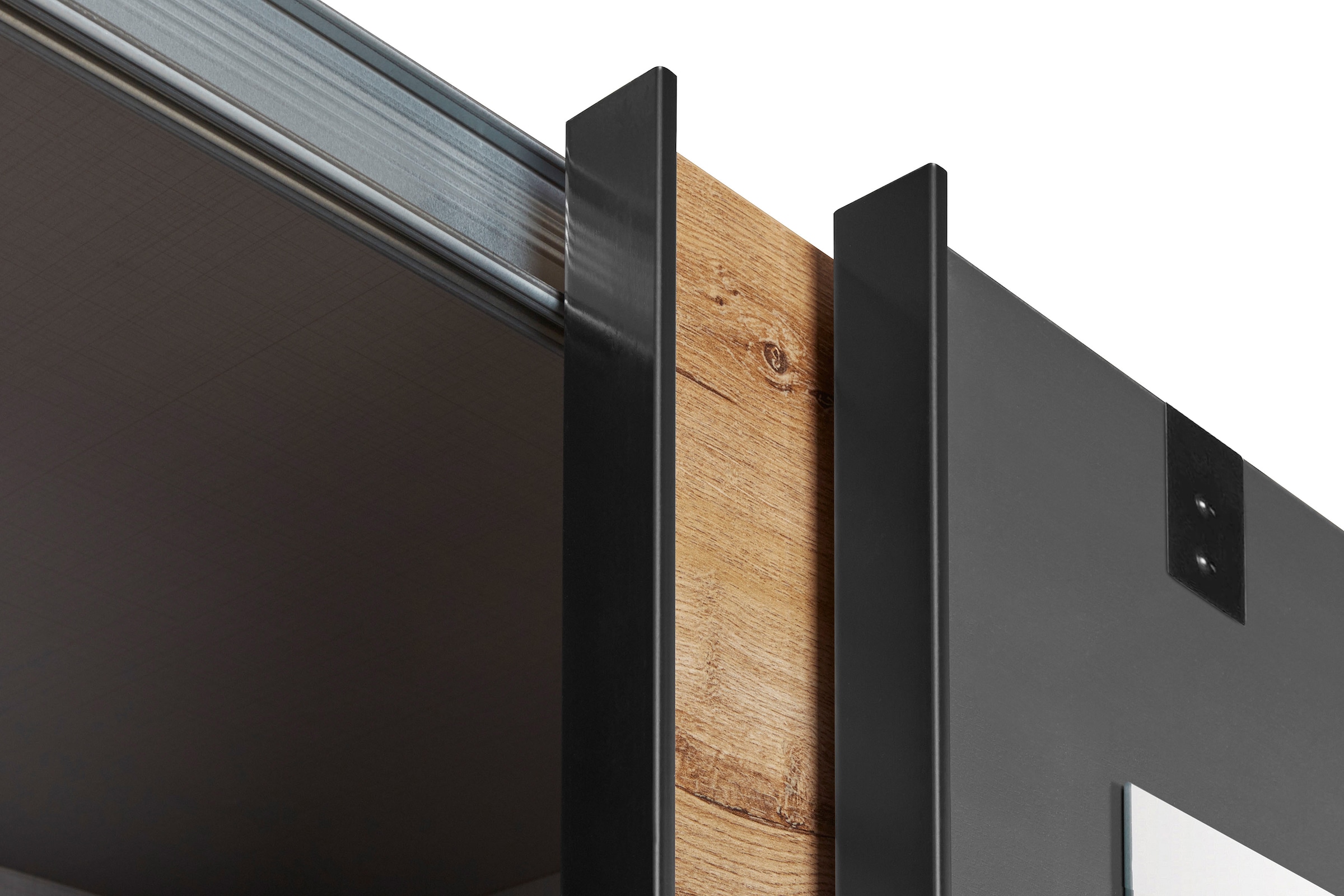 Wimex Schwebetürenschrank »Malmö, Kleiderschrank wahlweise mit oder ohne Spiegel«, Kleiderschrank im Industrial Design, 225 oder 270cm breit