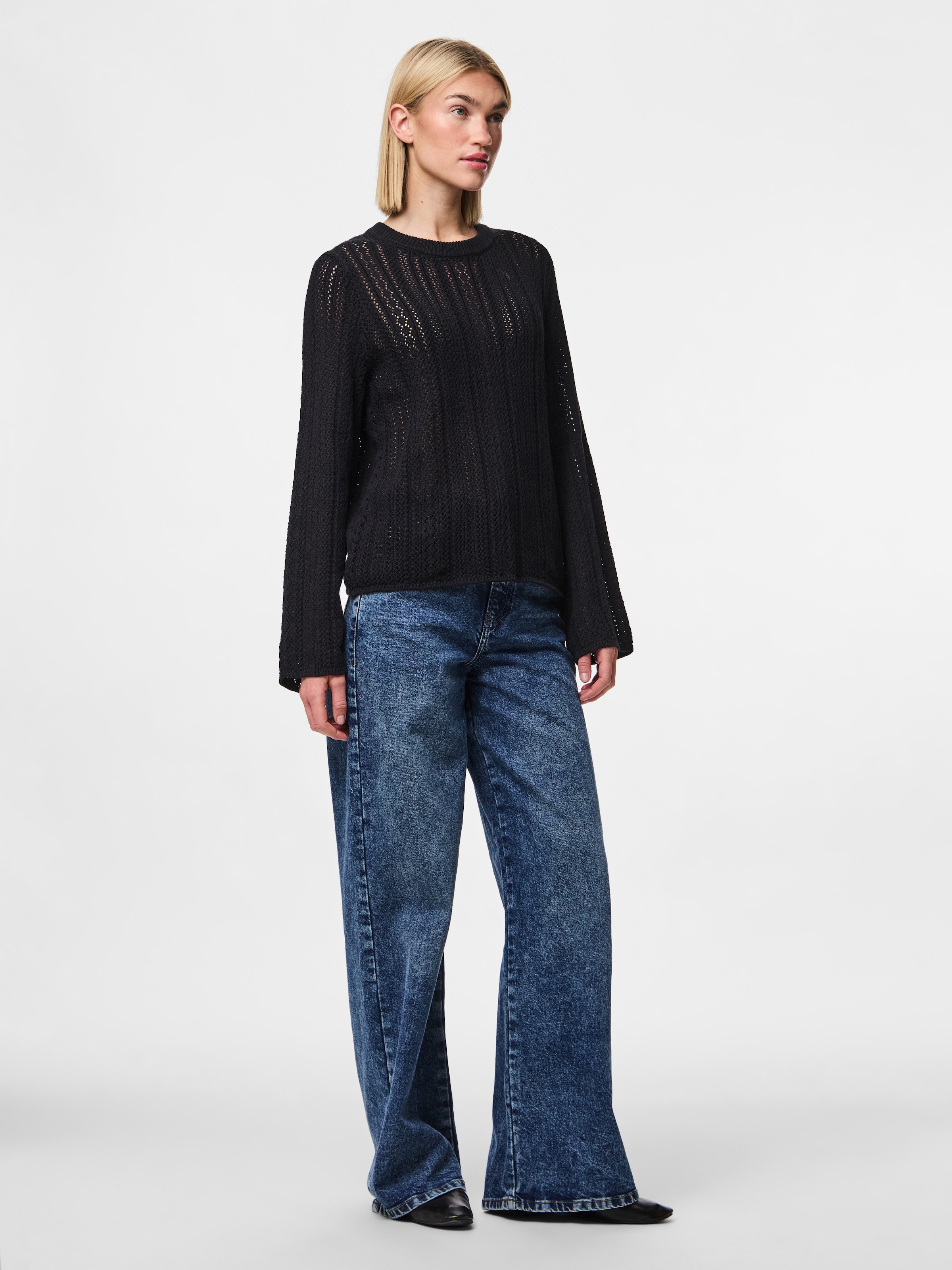 pieces Rundhalspullover »PCNUKA LS O-NECK KNIT NOOS BC«