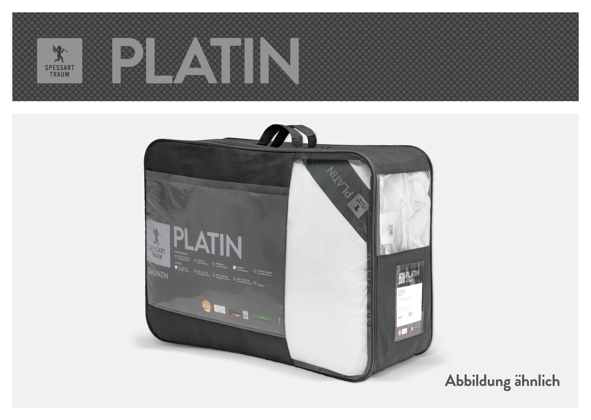 Thumbnail - SPESSARTTRAUM Gänsedaunenbettdecke "Platin" warm Füllung 100ReineweisseGaensedaunen 1 Stk. tlg. hergestellt in Deutschla...