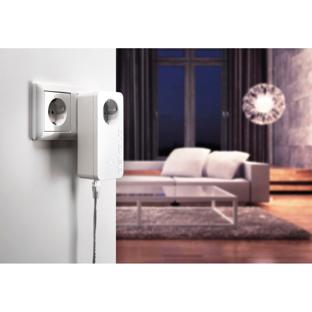 DEVOLO Smart-Stecker »dLAN 1200+ (1200Mbit, 1xGB LAN, Steckdose, Netzwerk, range+)«, (1 St.)