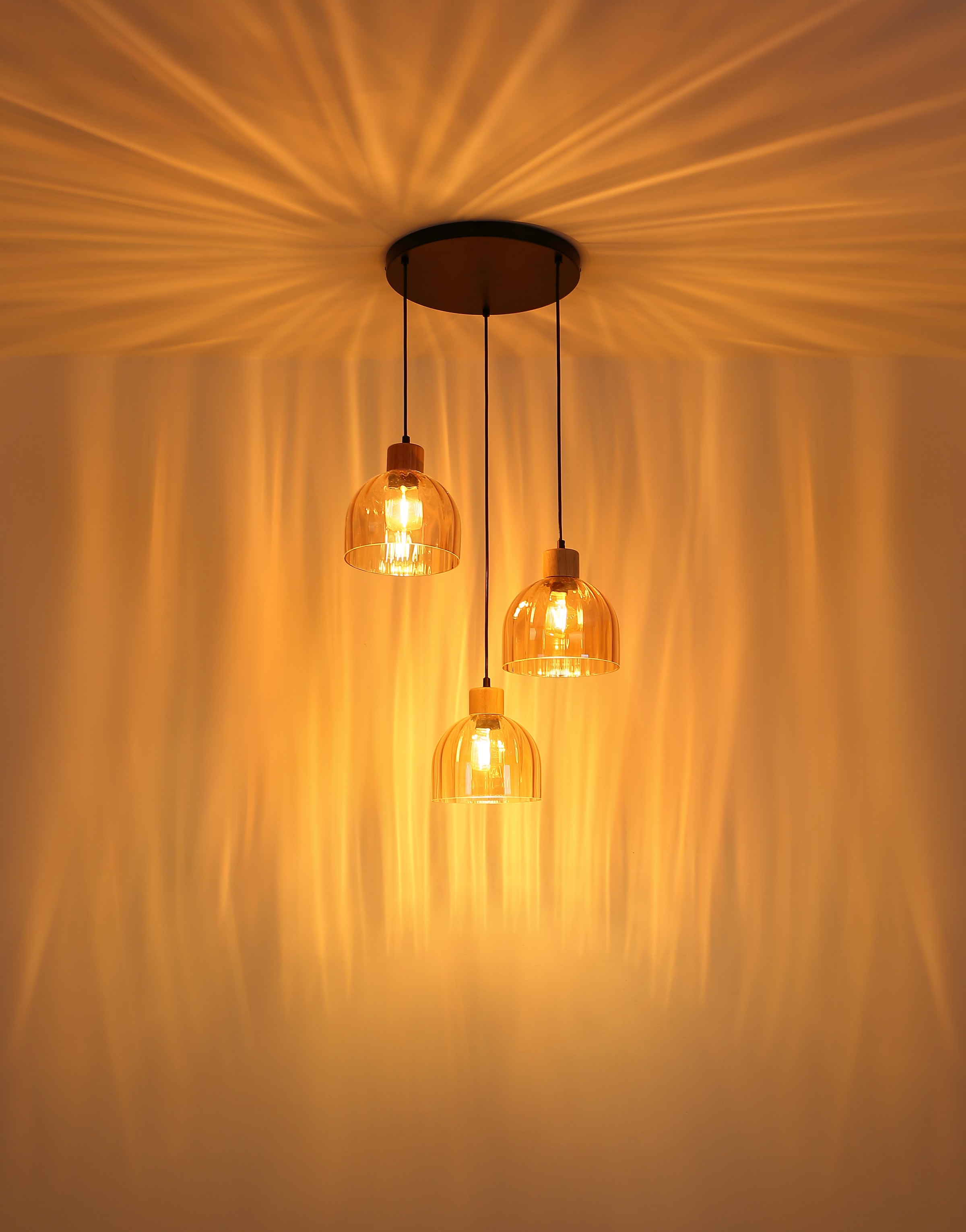 GLOBO LIGHTING Hängeleuchte »SWANSON« E27 1 Stk. Hängeleuchte mit Glas amber, warmes Licht, stilvoll elegant