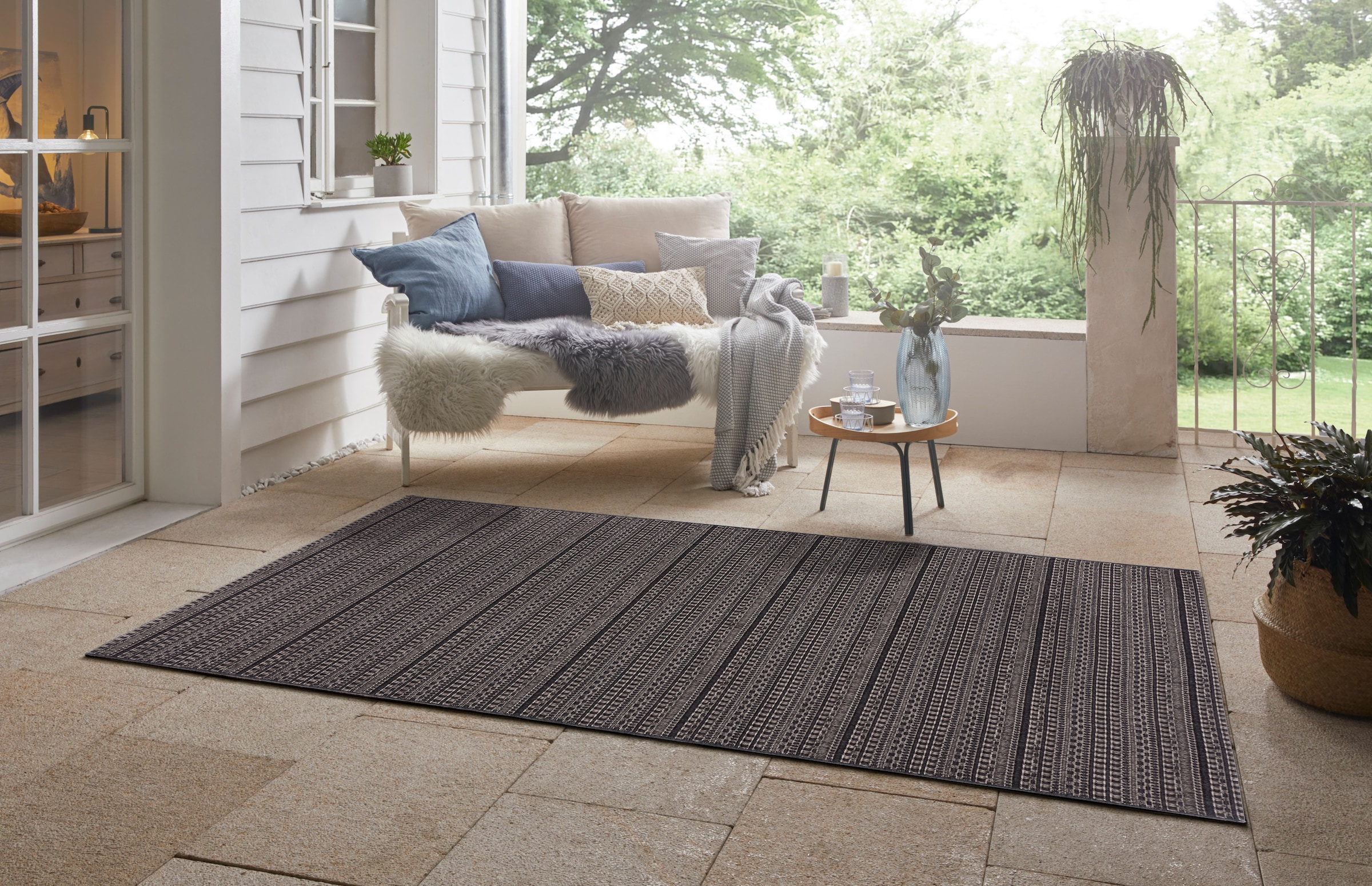 freundin Home Collection Teppich »Frya«, rechteckig, In-und Outdoor geeignet,  Strapazierfähig und pflegeleicht, Flachgewebe bestellen | BAUR