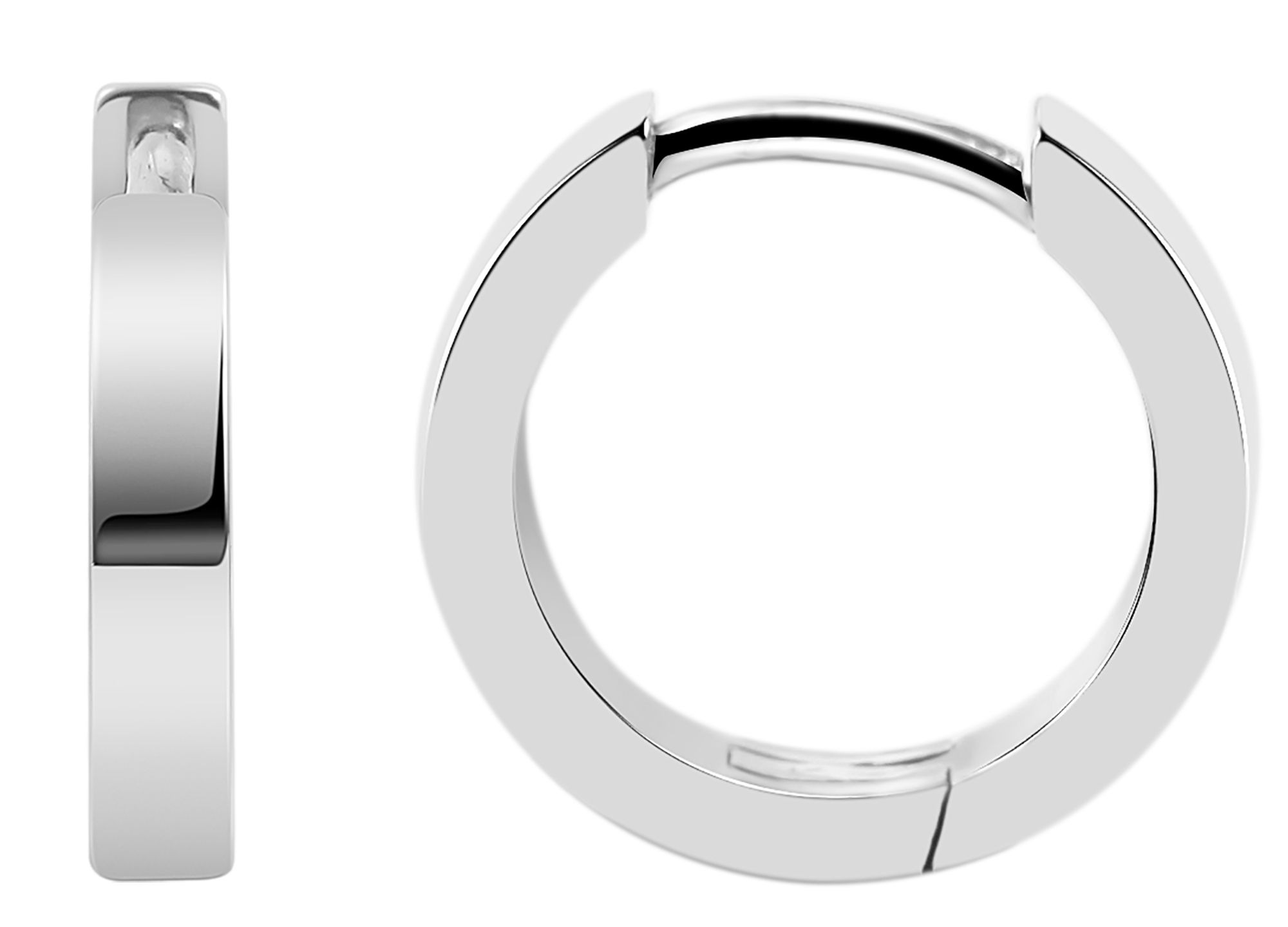 Adelia's Women Hinged Hoop Earrings Silver 2