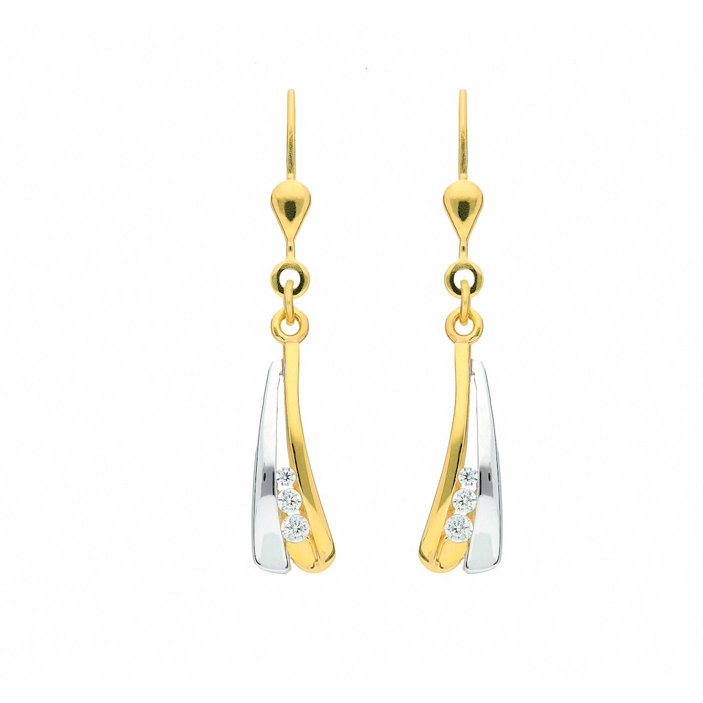 Adelia´s Paar Ohrhänger »333 Gold Ohrringe Ohrhänger« mit Zirkonia Goldschmuck für Damen