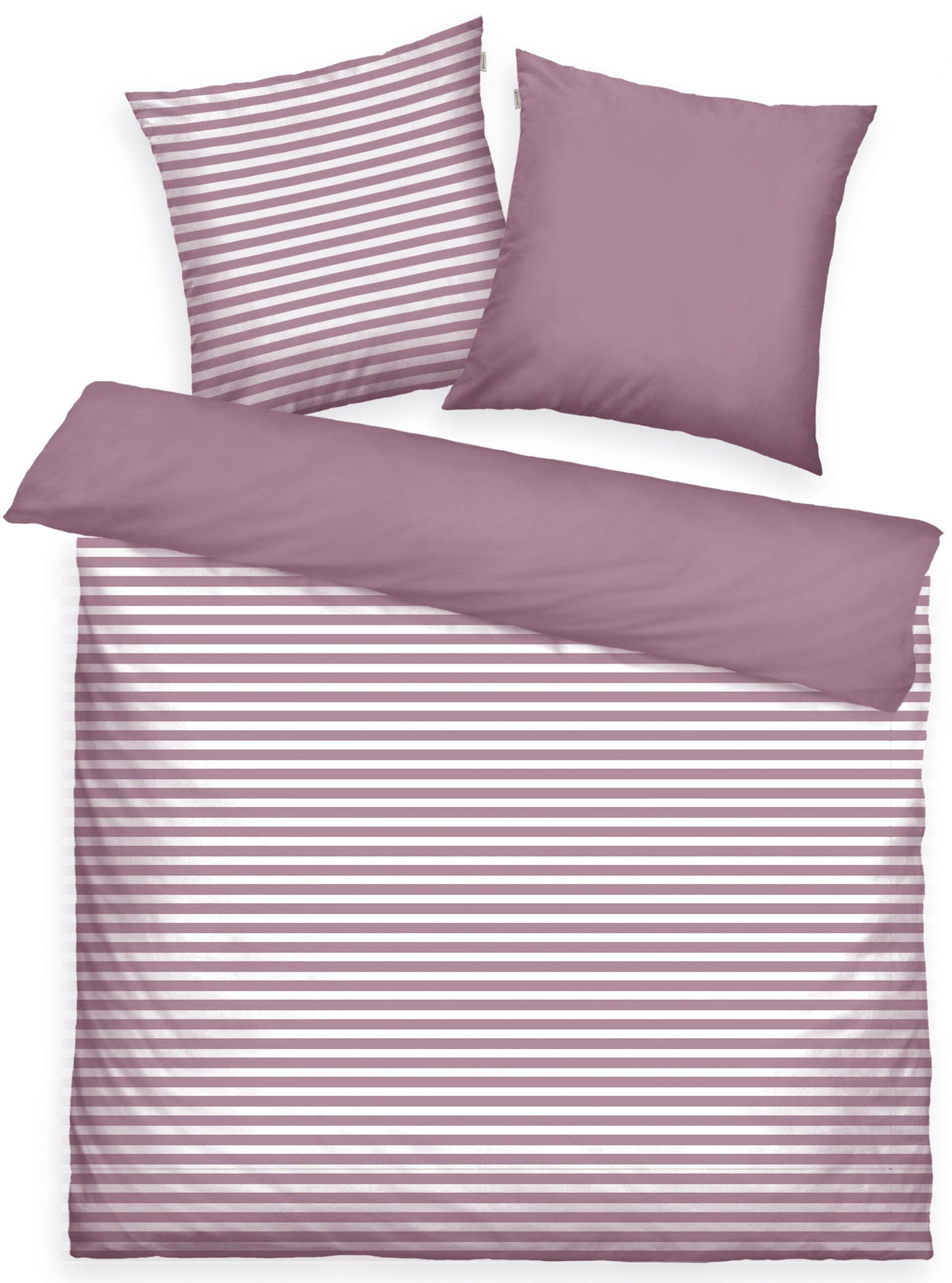 TOM TAILOR HOME Bettwäsche "MEDIUM STRIPES in Gr. 135x200cm, 155x220cm oder 200x220cm" 2 Stk. new bedroom, mit farbigem Markenreißverschluss