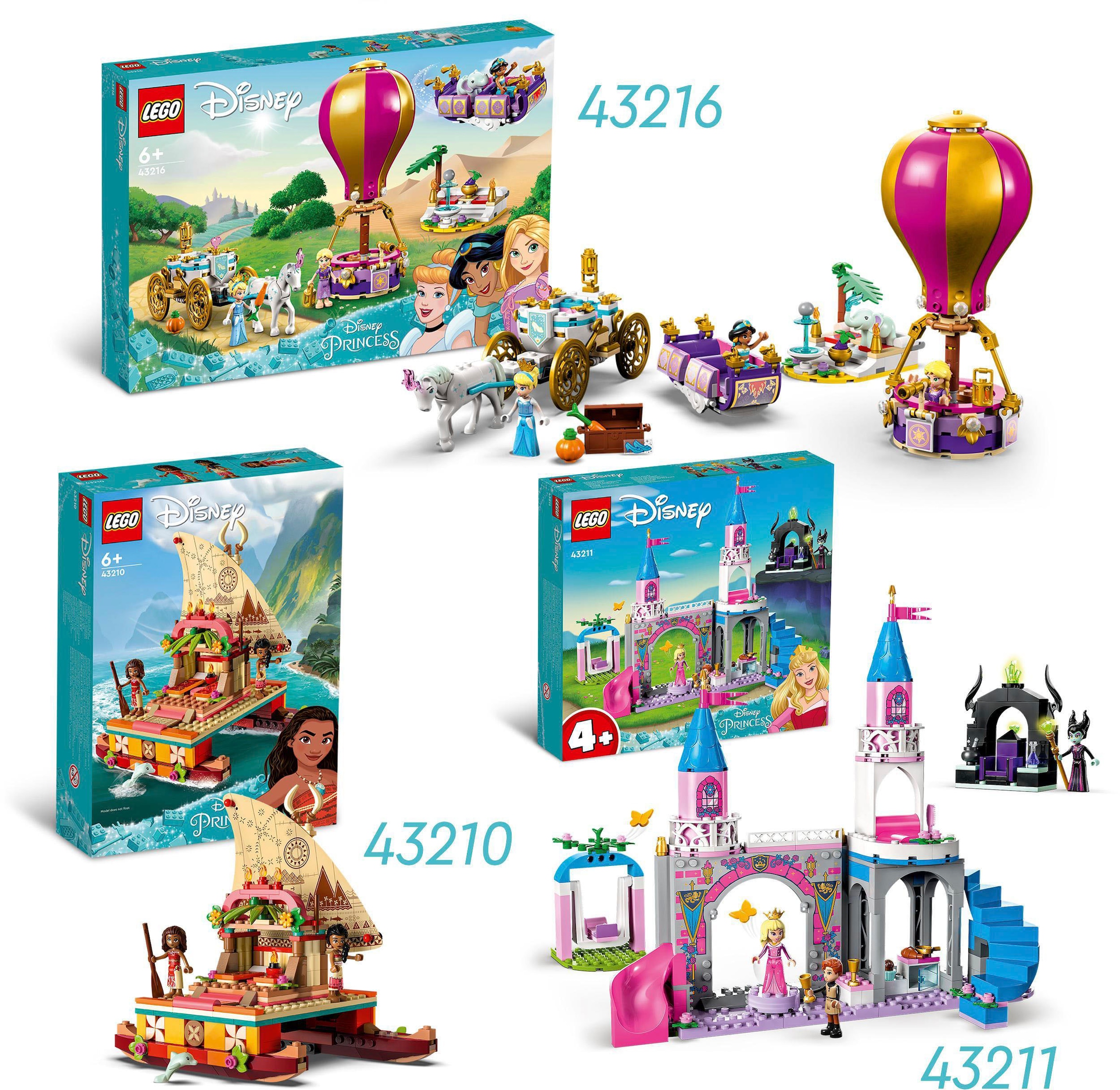 LEGO® Konstruktionsspielsteine »Prinzessinnen auf magischer Reise (43216), LEGO® Disney«, (320 St.), Made in Europe