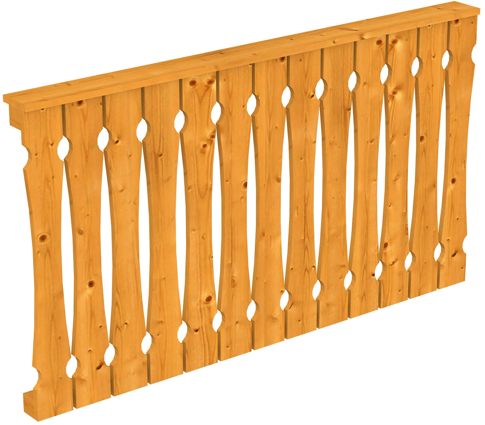 Brüstungsgeländer SKANHOLZ, H:96cm L:170cm, braun, Geländer, "Balkonschalung", für die Front