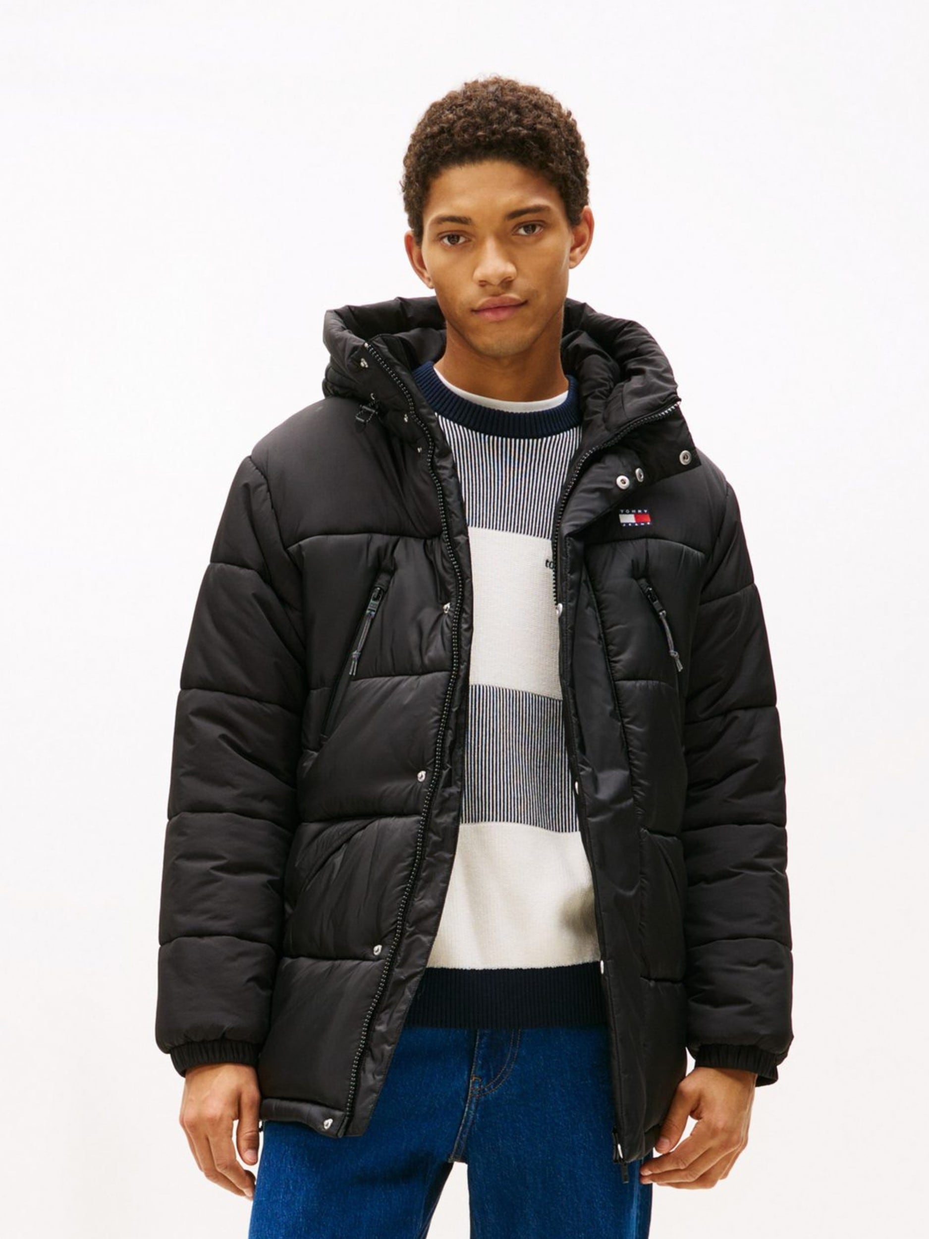 Tommy Jeans Steppmantel "FABRIC MIXED PARKA", Regular fit mit Kapuze günstig online kaufen