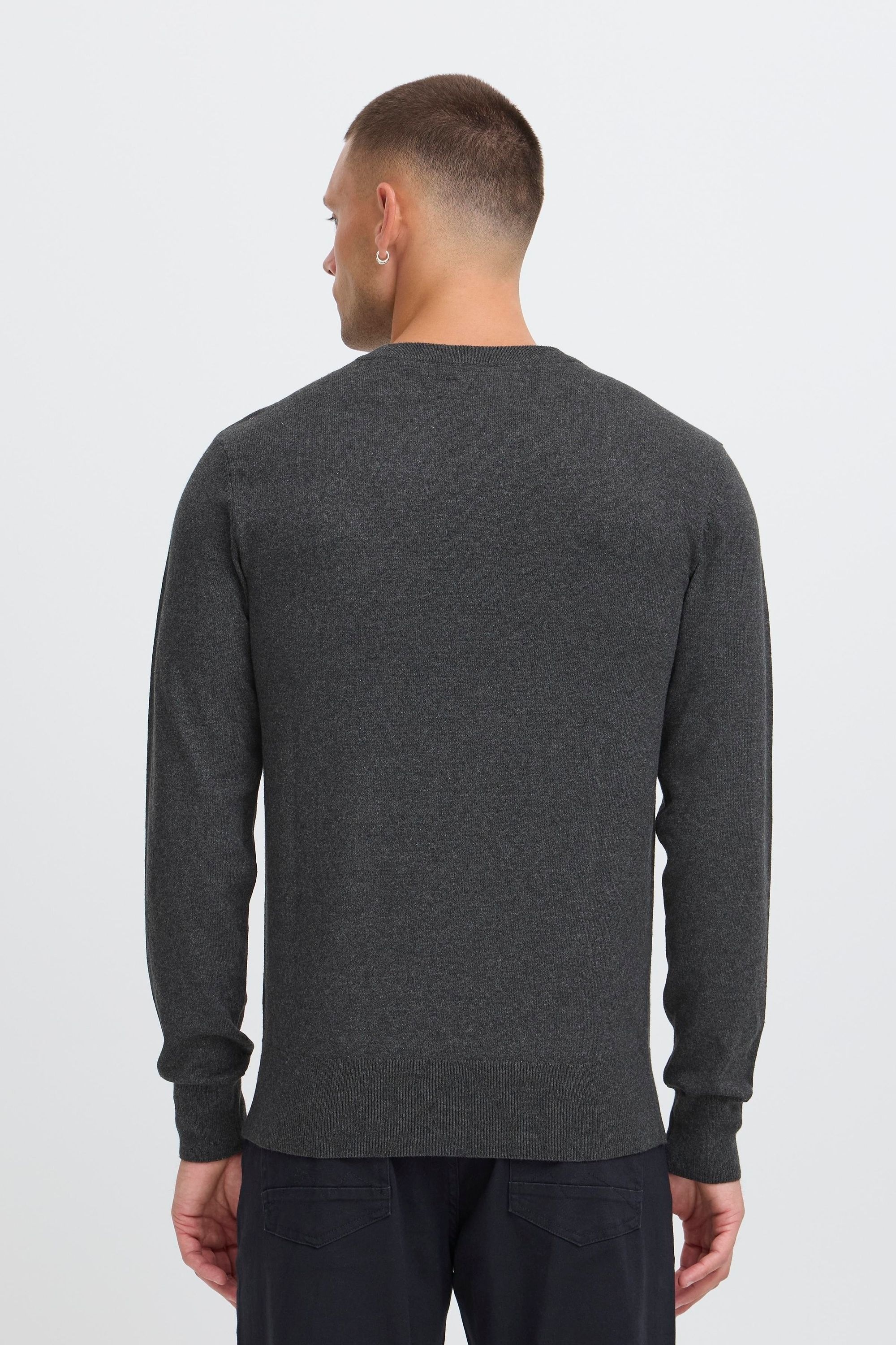 V-Ausschnitt-Pullover BLEND "V-Ausschnitt-Pullover BHFibi", Herren, Gr. XXL, grau (charcoal mix), Obermaterial: 70% Baumwolle CO recyc.. 30% Polyester Pol. recyc.., Pullover 6