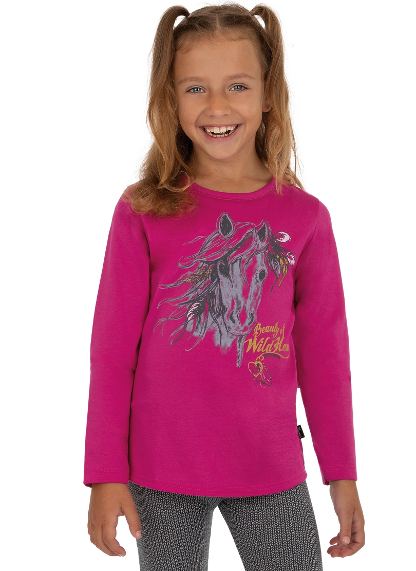 Trigema T-Shirt »TRIGEMA Langarmshirt mit niedlichem Pferde-Motiv«, (1 tlg.)