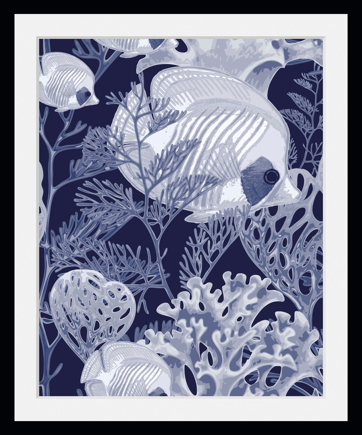 queence Bild »Markus«, Meer-Wassertiere-Kunst-Unterwasserwelt, (1 St.), HD Premium Poster-Druck inkl. Holzrahmen