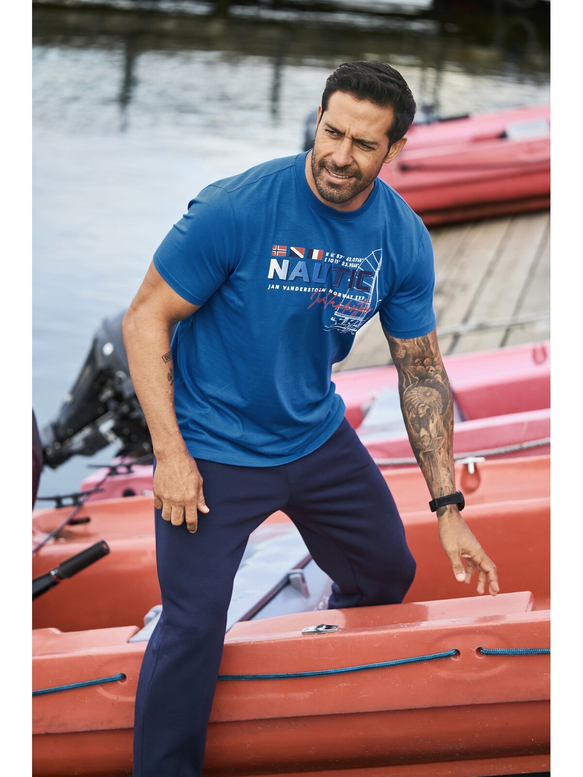 Jan Vanderstorm T-Shirt »T-Shirt SVENHELM«, (1 tlg.), mit nordischem Aufdruck