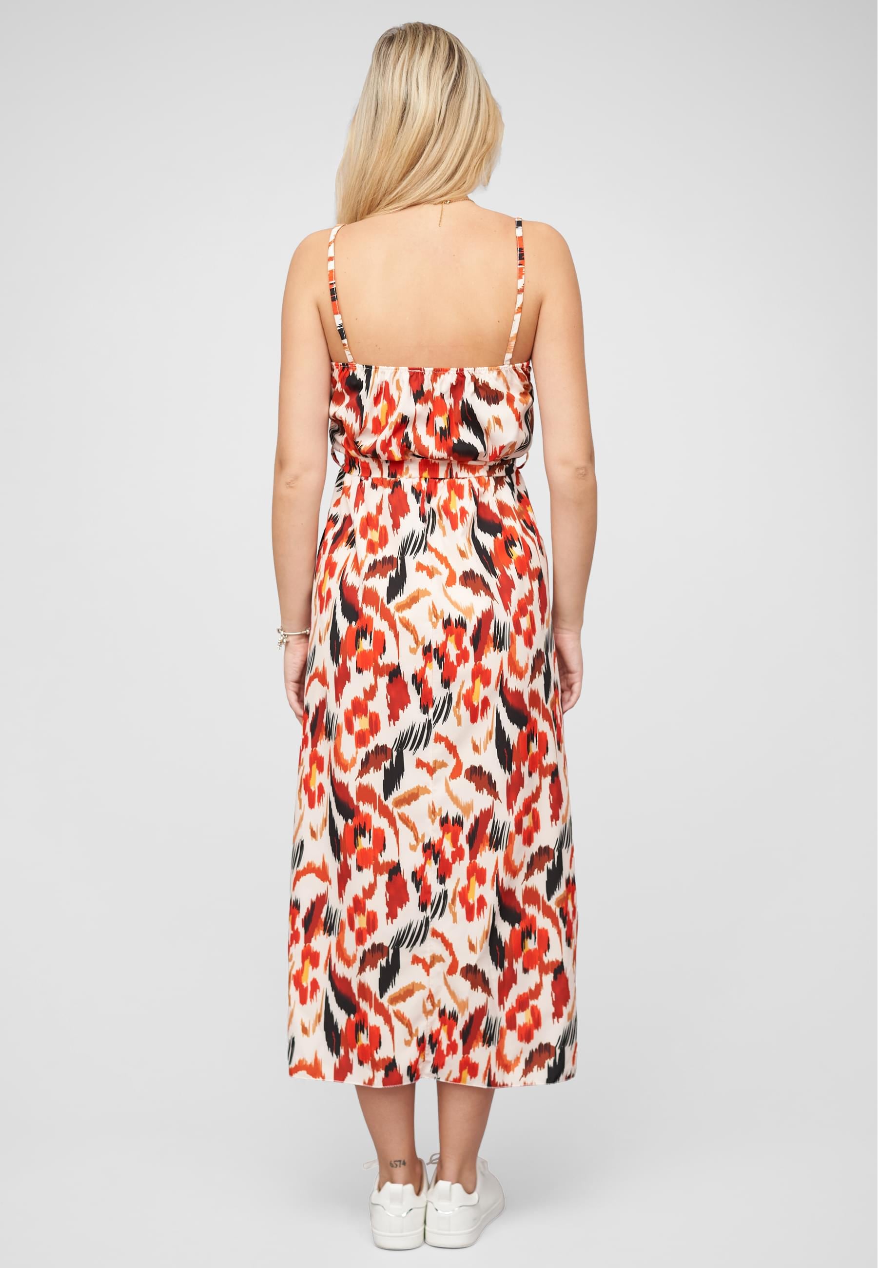 CLOUD 5IVE Shirtkleid »CLOUD 5IVE Maxi-Kleid mit V-Neck und Bindegürtel« 1 Stk. tlg.