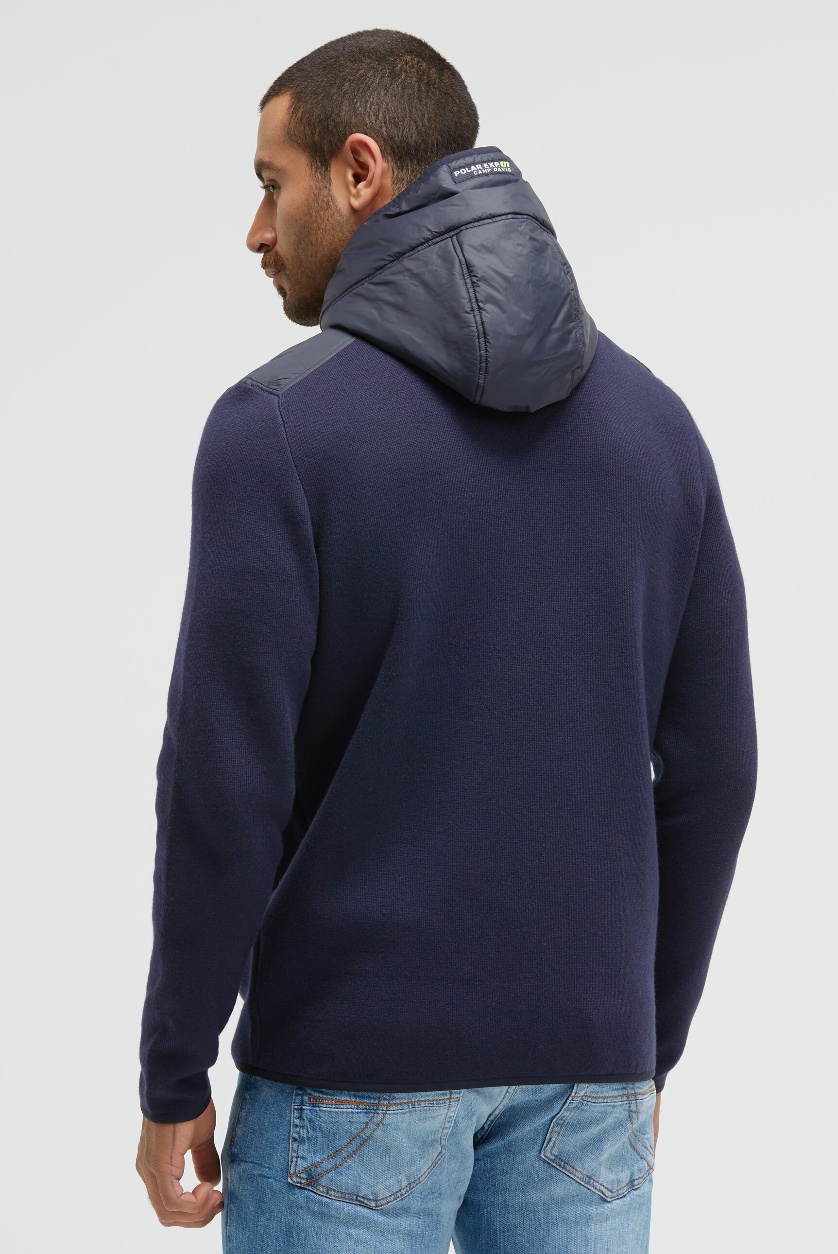 CAMP DAVID Kapuzenstrickjacke, mit Stehkragen