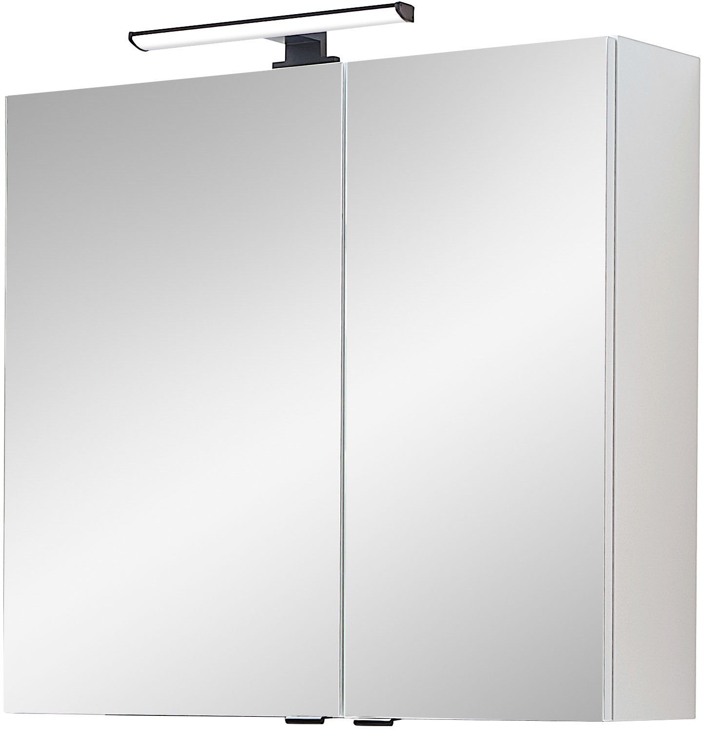 Saphir Badezimmerspiegelschrank »Quickset 500, 2 Türen, 67cm breit, LED-Aufsatzleuchte« inkl. Schalter und Steckdose