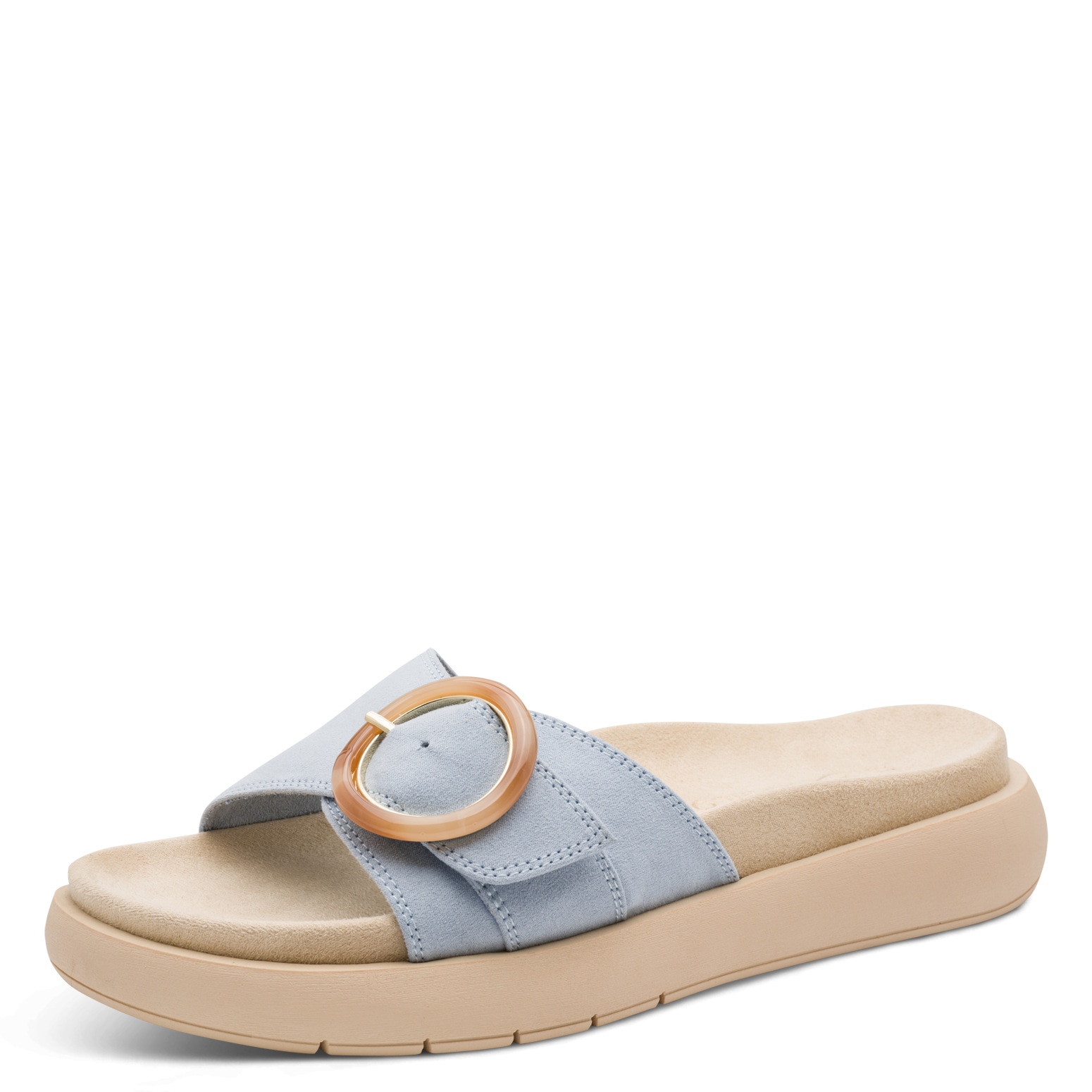 MARCO TOZZI Pantolette Keilabsatz, Schlupfschuh mit seitlichem Stretcheinsatz