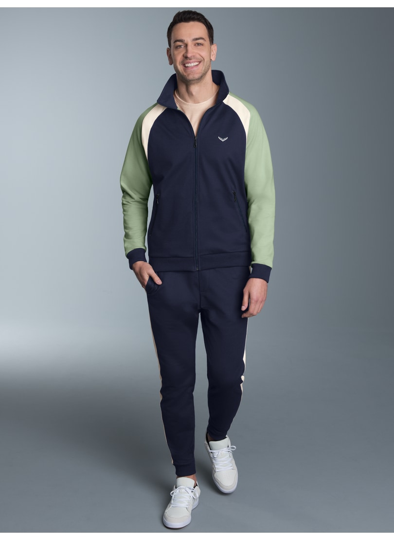 Trigema Freizeitanzug "TRIGEMA Jogginganzug in dreifarbigem Design", 1 Stk. günstig online kaufen