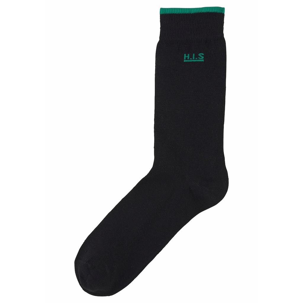 Marken H.I.S H.I.S Socken, (7 Paar), mit farbigen Bündchen schwarz