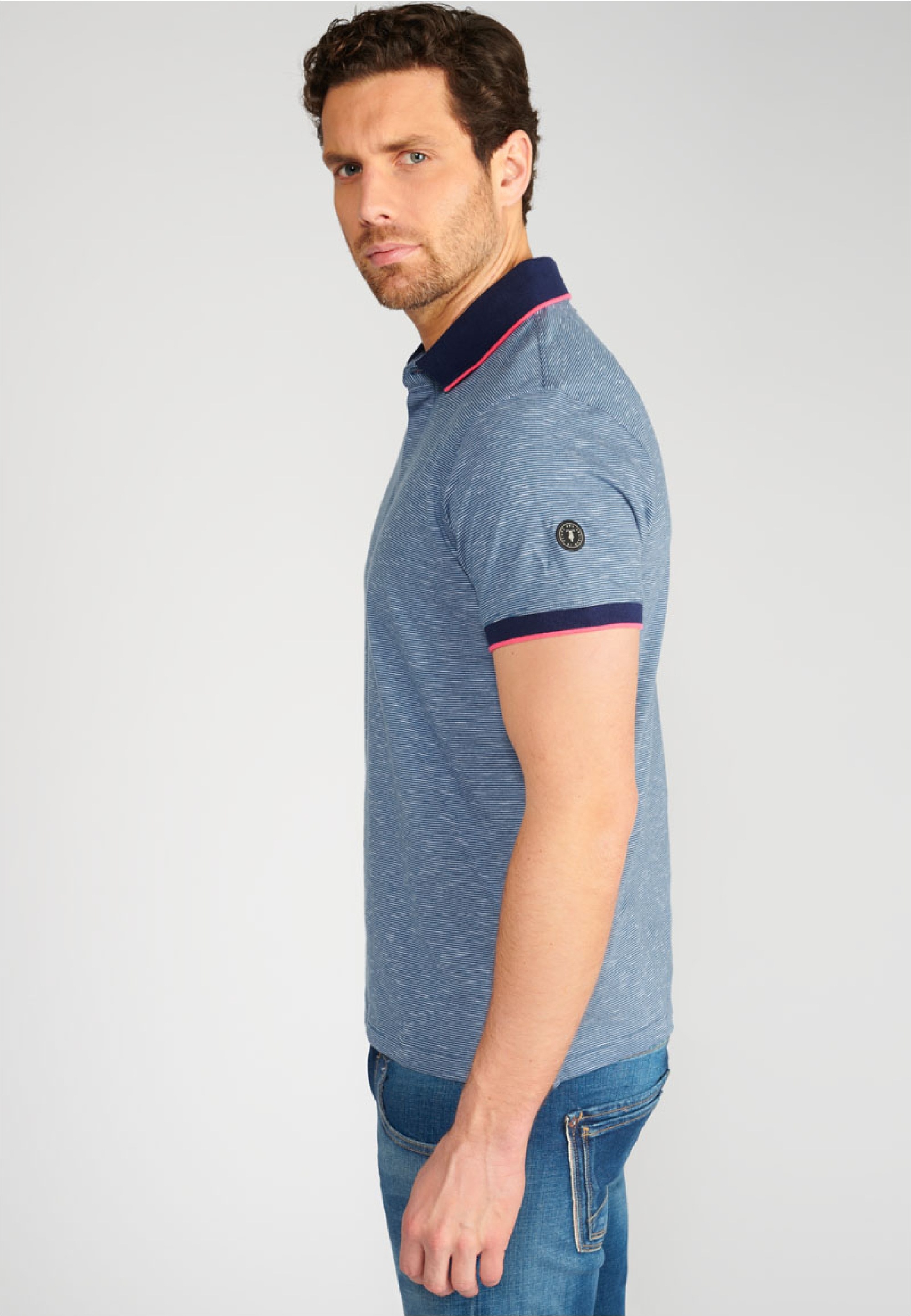 Le Temps Des Cerises Poloshirt »BOREL«, mit meliertem Design