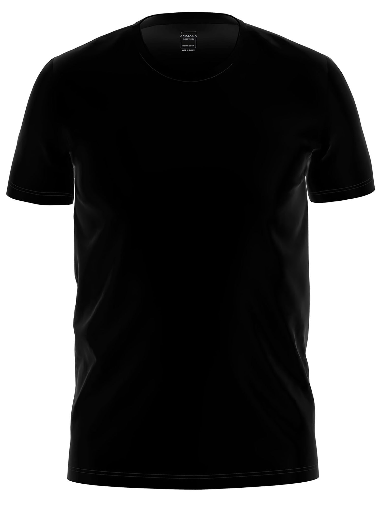 AMMANN Herren Unterhemd "T-Shirt Day Modern / Close to you", Gr. 8, schwarz, Obermaterial: 93% Baumwolle CO. 7% Elasthan EL., Unterhemden