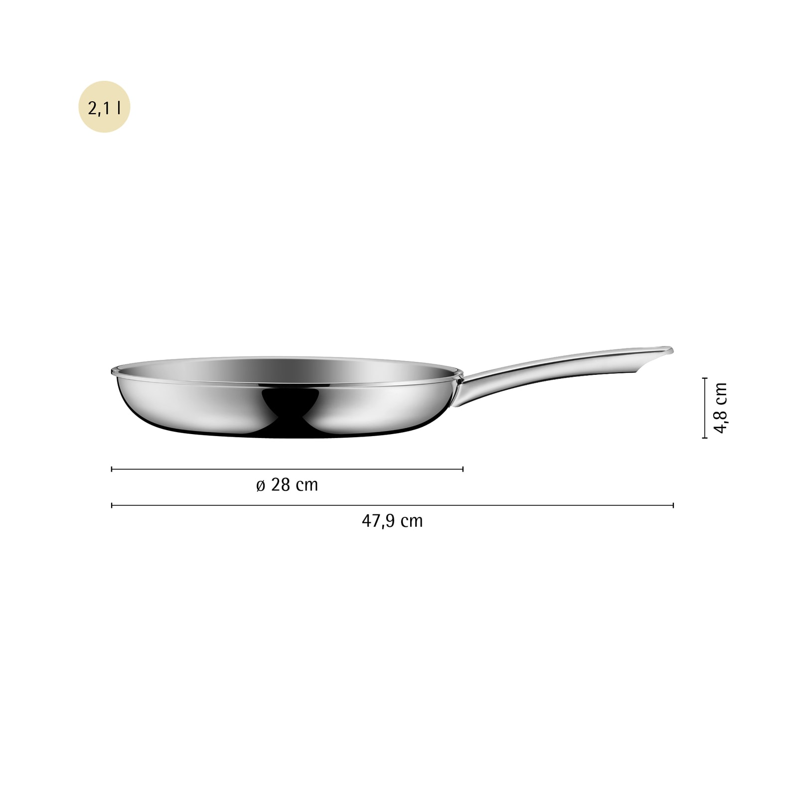 WMF Bratpfanne »Profi Resist« Cromargan® Edelstahl Rostfrei 18/10 1 Stk. tlg. Ø 28 cm, Induktion