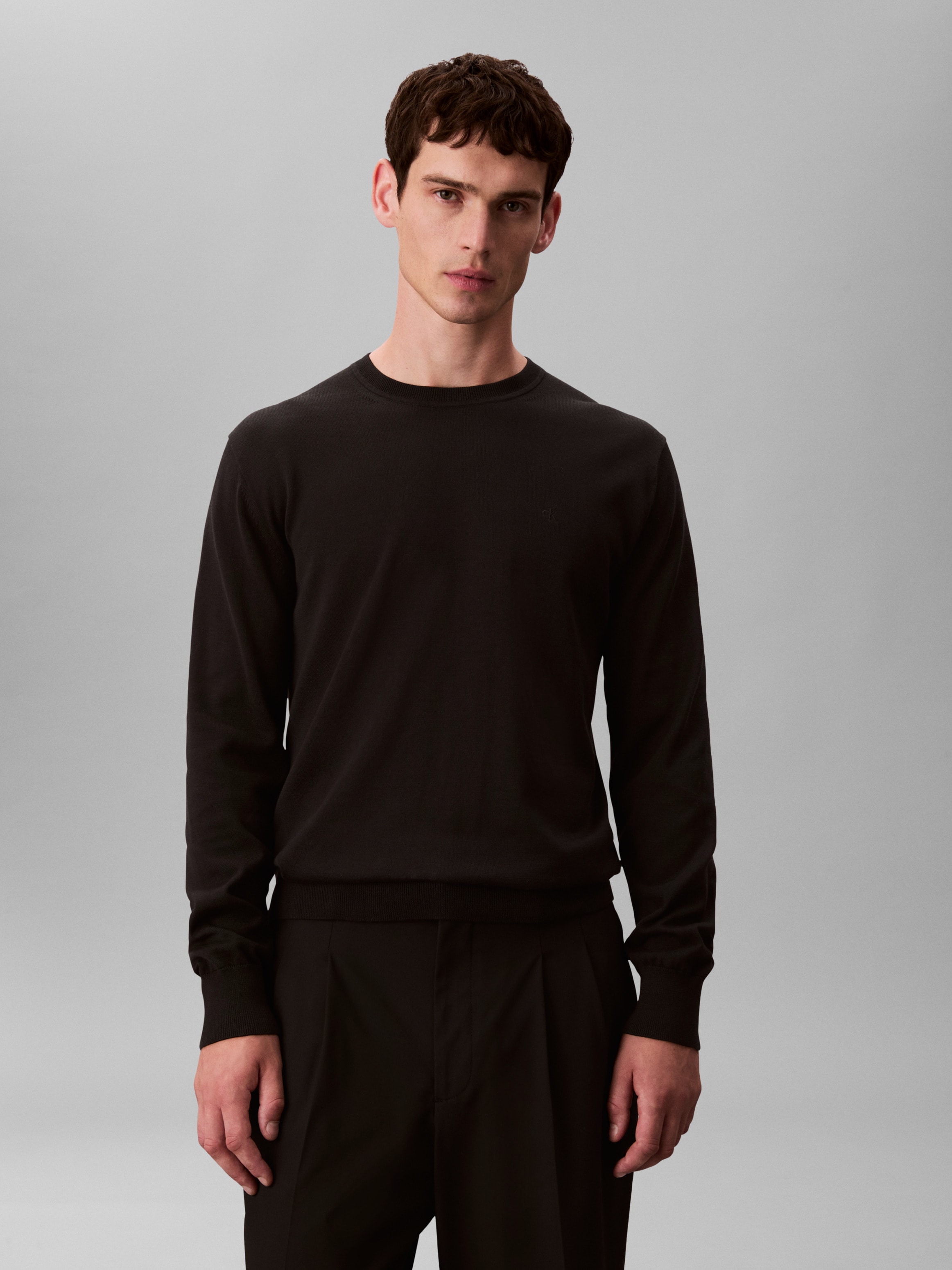 Calvin Klein Jeans Strickpullover »LS SUPIMA COTTON CREW 14GG« Mit Rundhalsausschnitt