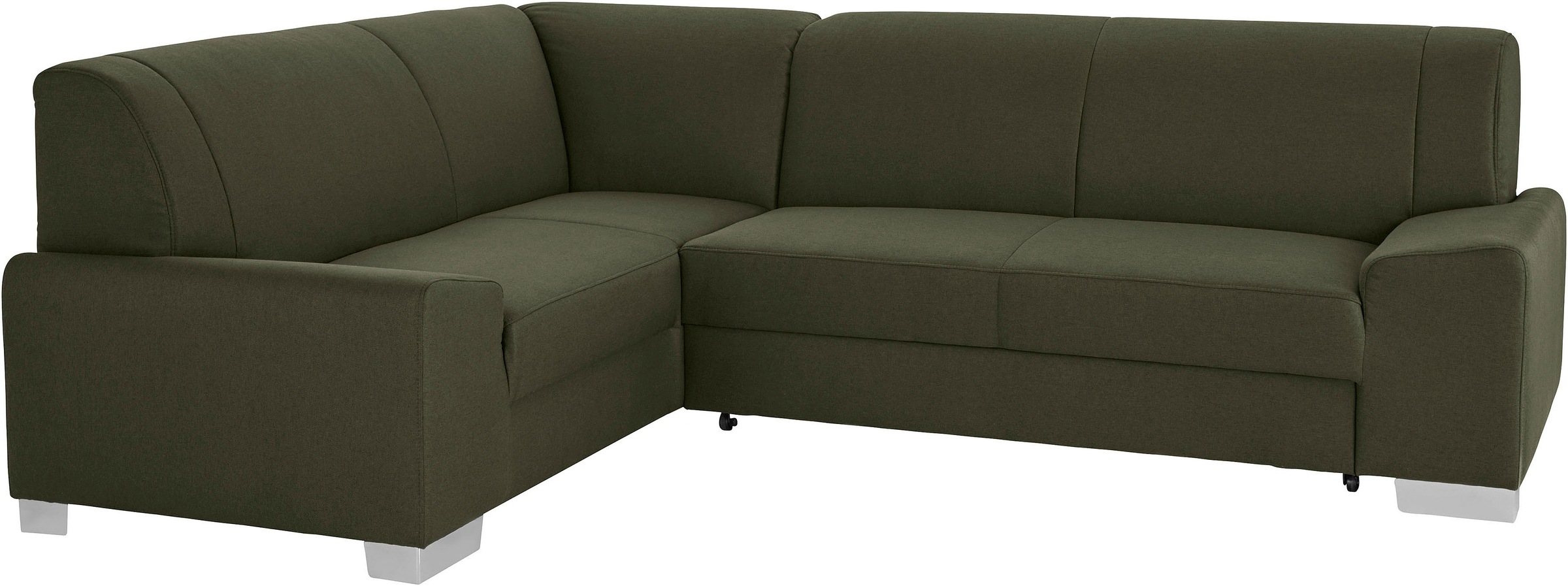 DOMO collection Ecksofa »Anzio in kubischer Formensprache, flache Armlehnen, L-Form«, Wahlweise mit Bettfunktion und Federkern für hohen Sitzkomfort