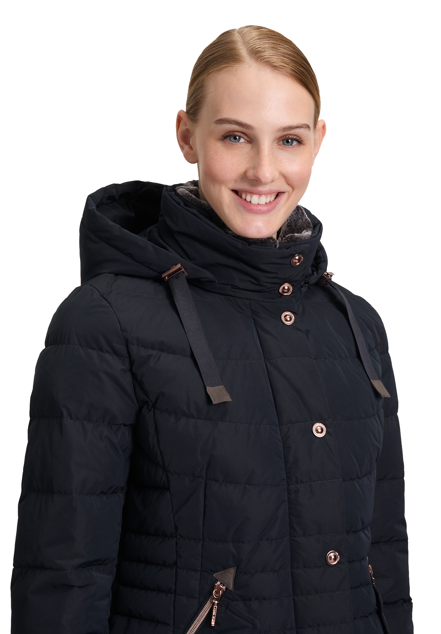 Gil Bret Steppjacke »Gil Bret Damen Steppmantel mit Kunstfellkragen«, mit Kapuze