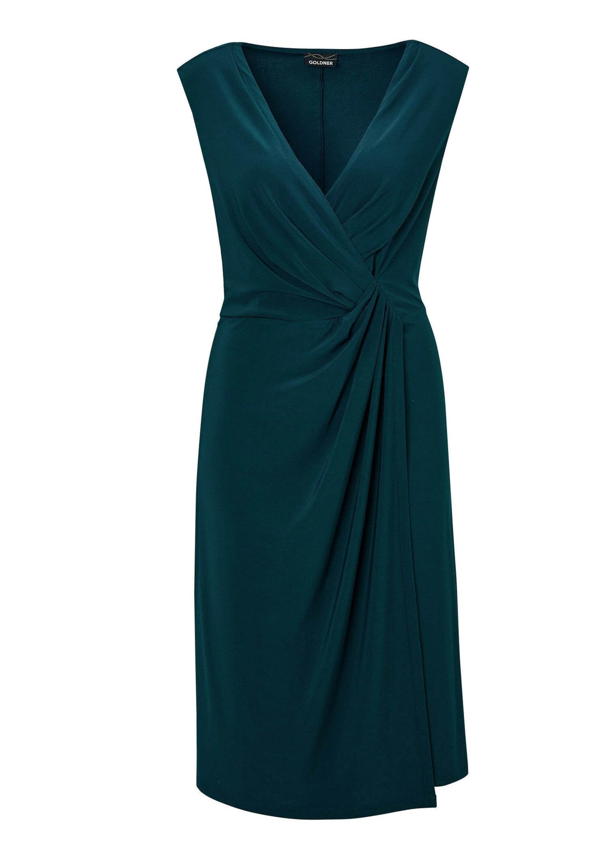 GOLDNER Abendkleid "Kurzgröße Cocktailkleid mit Raffungen" Falten