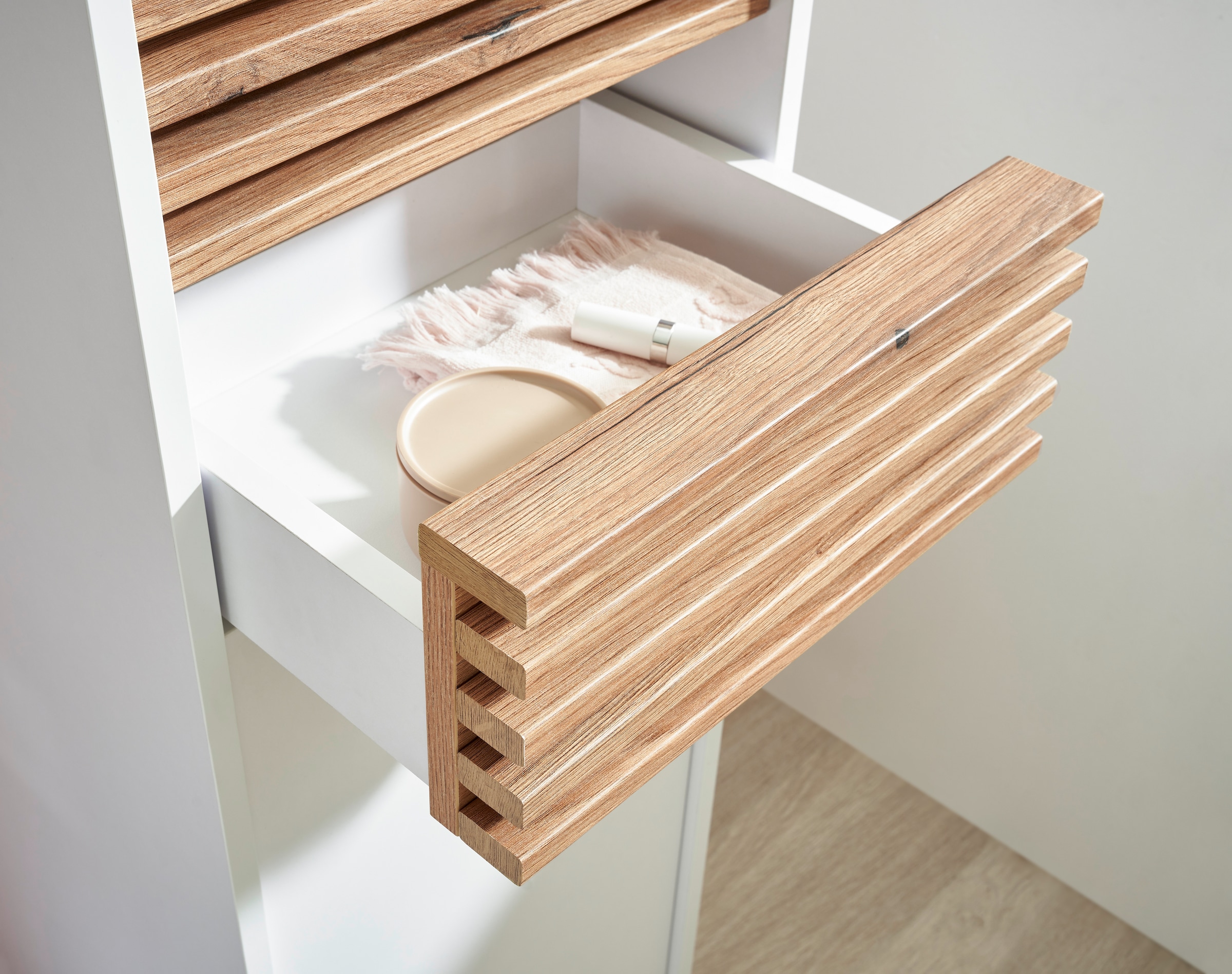 BASIC by Balculina Midischrank »Liguria B/H/T 60x106x35 cm« 1 Stk. tlg. Breite 60cm, Unterflurauszug, FSC-Mix 70%