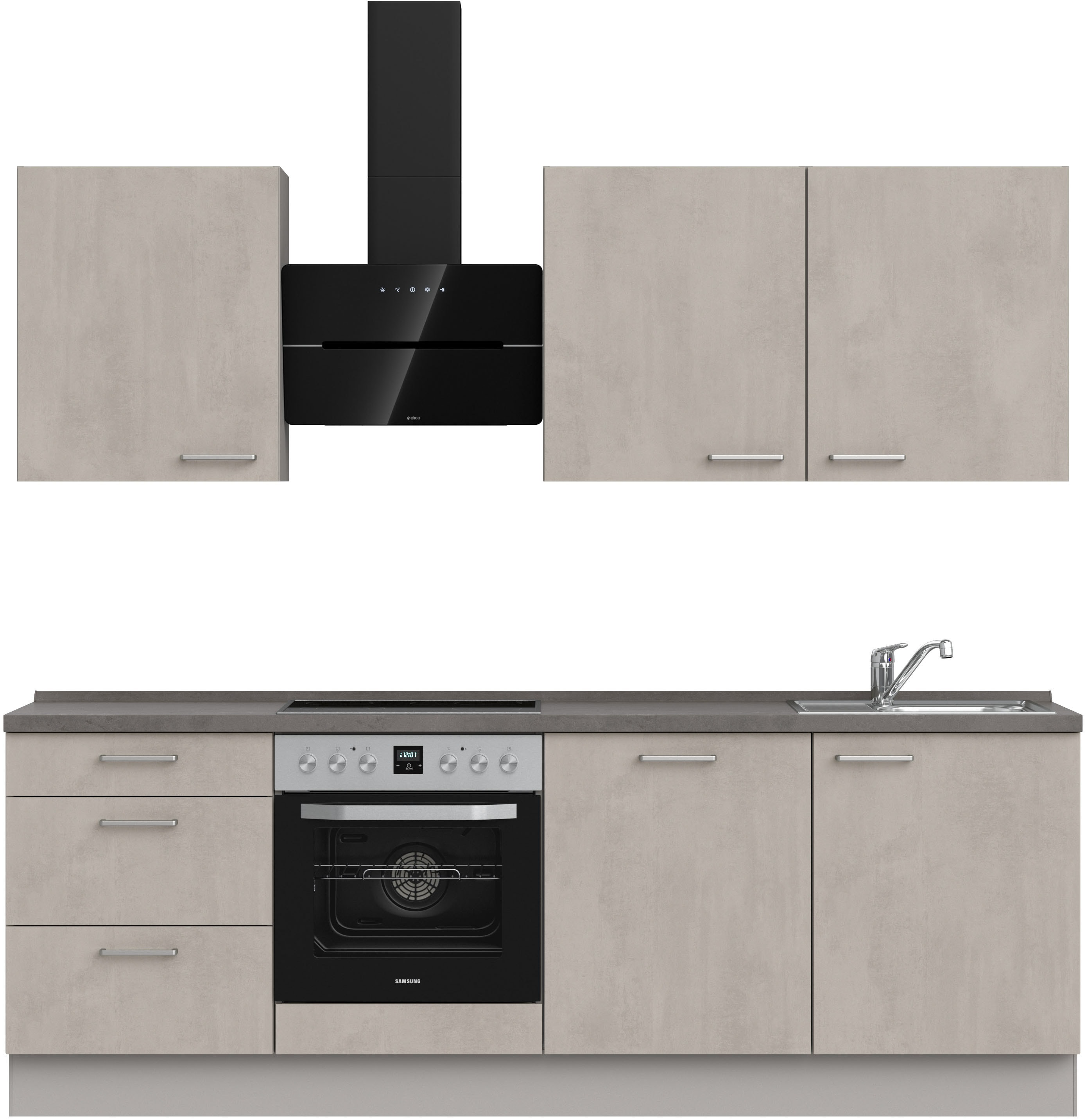 nobilia ""Riva II", NEU: individuell anpassbar mit gratis Profi-Beratung" vormontiert, Breite 240 cm, Ausrichtung wählbar, wahlw. mit E-Geräten