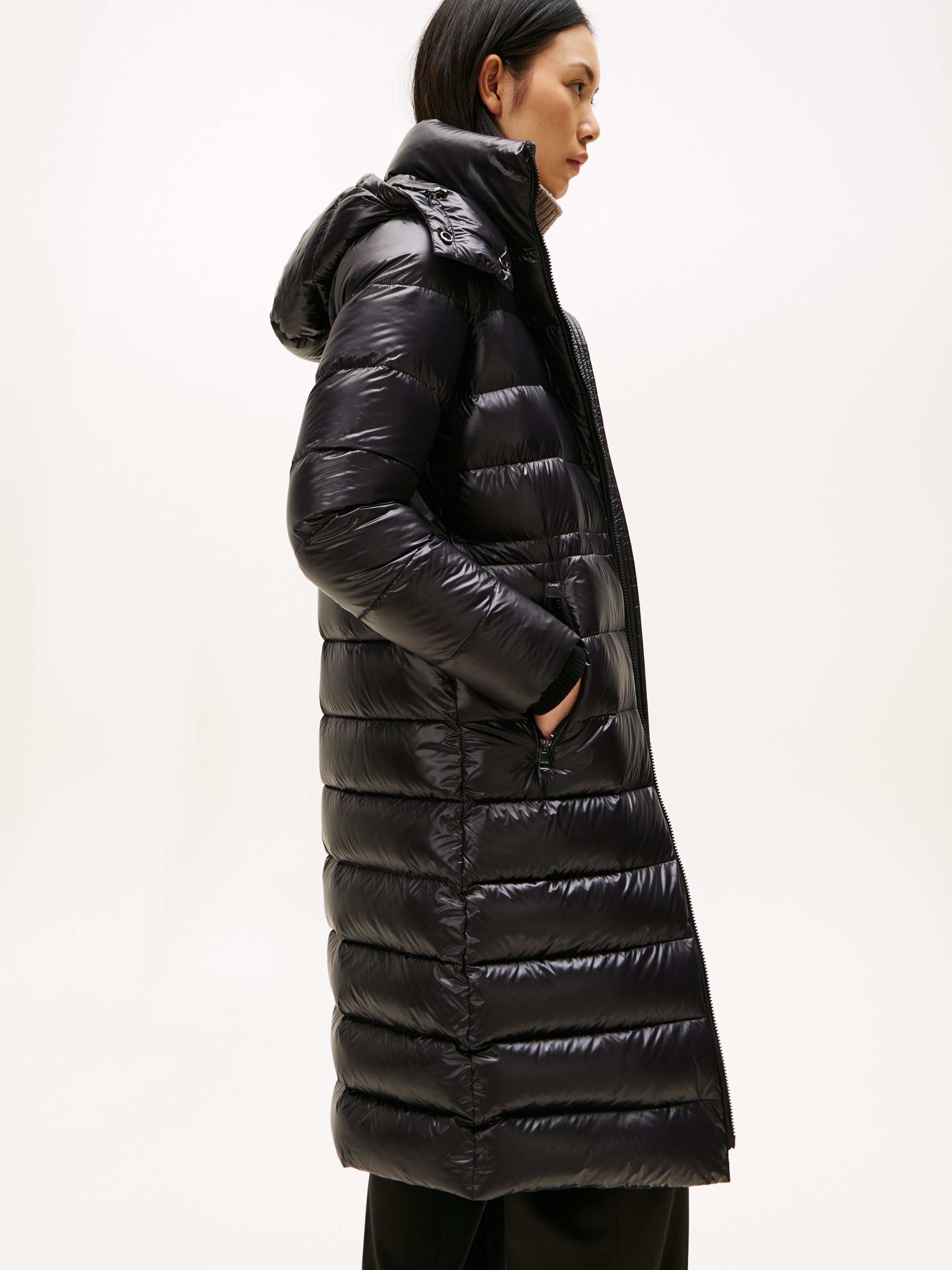 Tommy Hilfiger Steppmantel "GLOSS HW DOWN WAIST REG MAXI", in leicht glänze günstig online kaufen