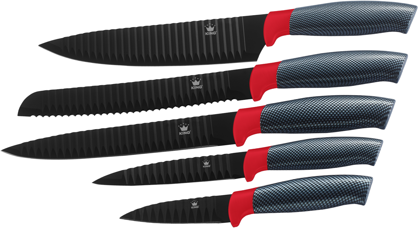 KING Messerblock »Carbon Optic«, 9 tlg., inkl. 3-teiligem Dosen-Set
