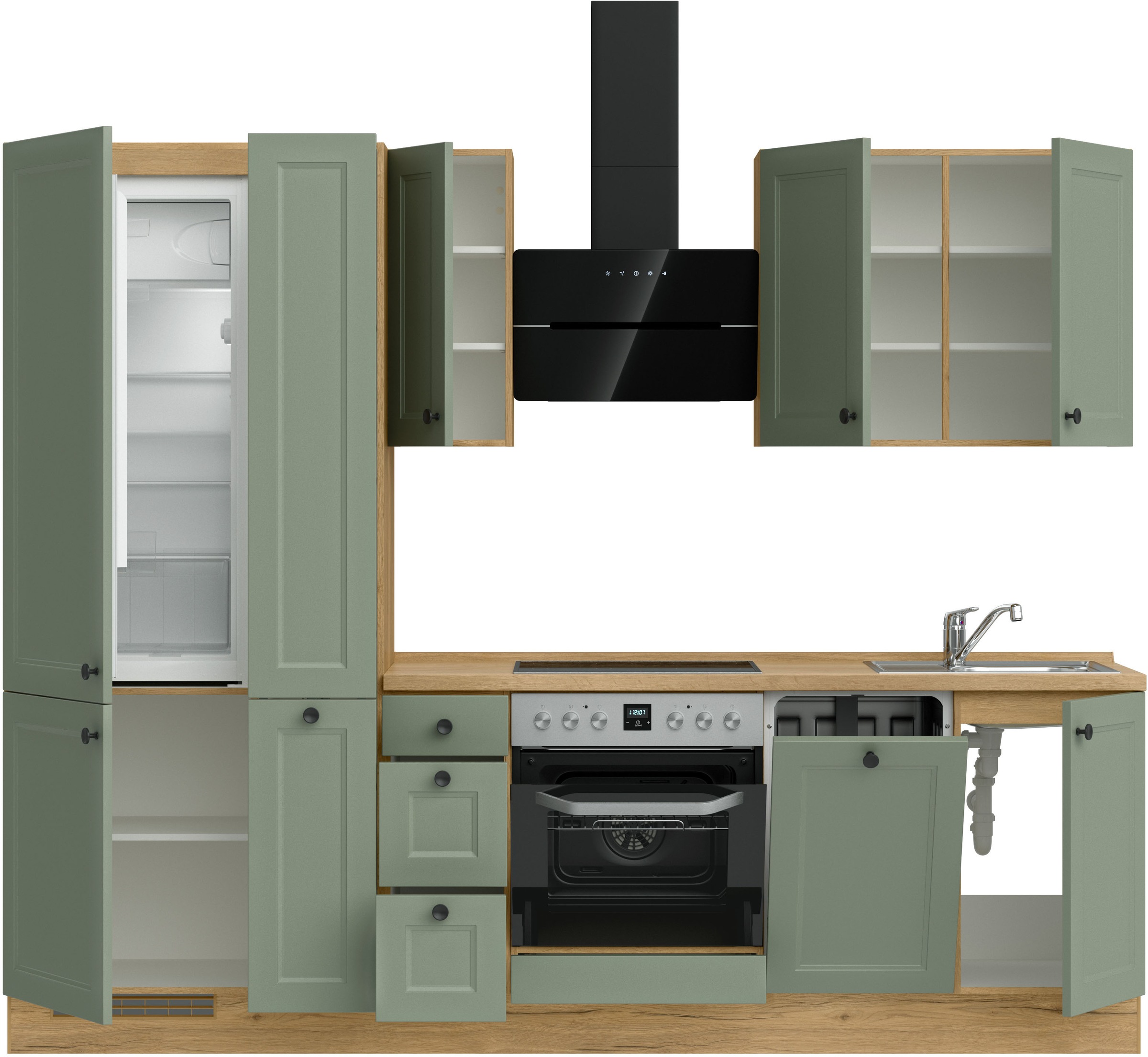 nobilia® Küchenzeile »"Cascada II"«, vormontiert, Breite 270 cm, Ausrichtung wählbar, wahlw. mit E-Geräten