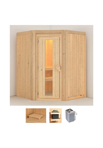 Karibu Sauna »Liva«, (Set), 4,5-kW-Ofen mit integrierter Steuerung kaufen