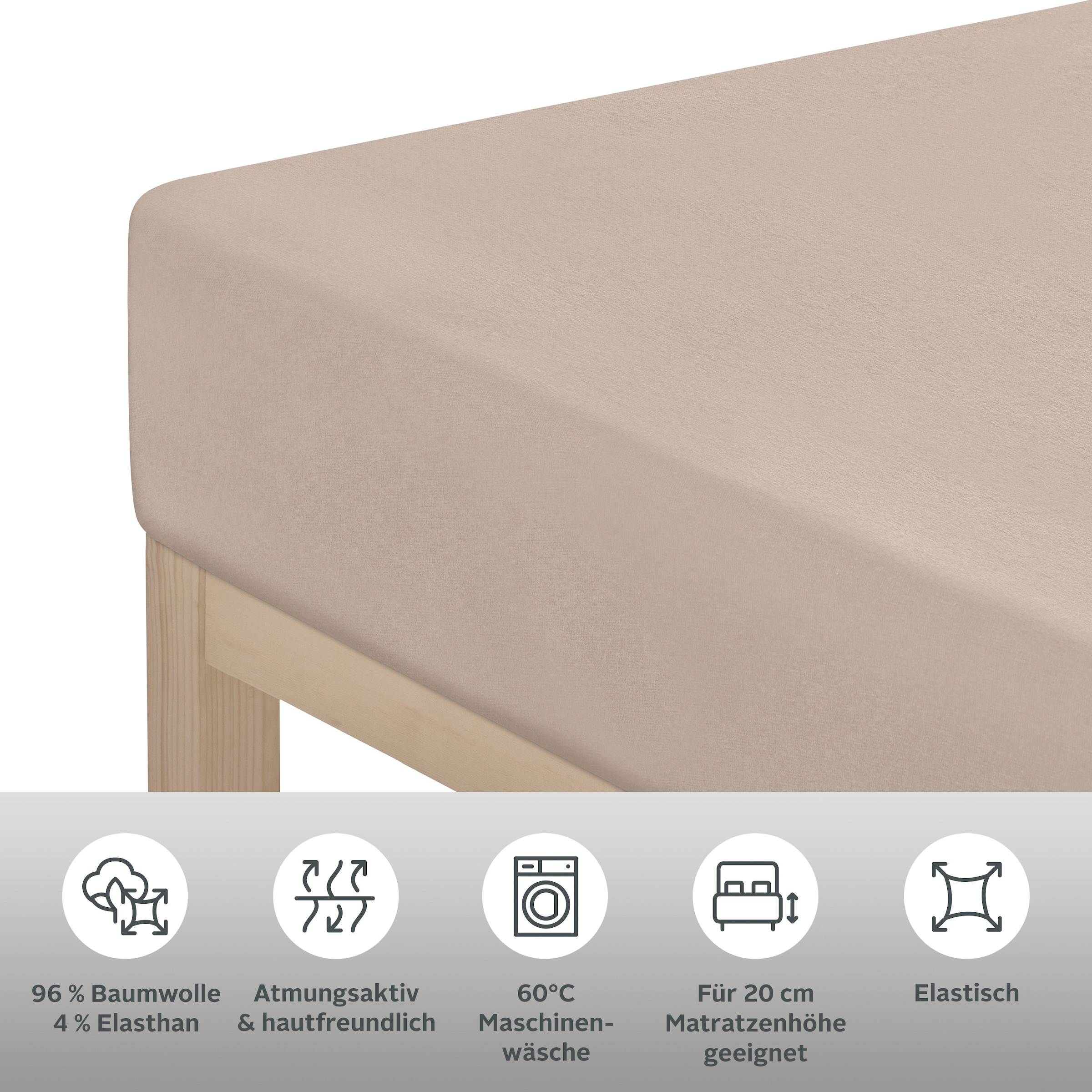 Home affaire Spannbettlaken »Cremona, in den Qualitäten: Baumwolle mit Elastan oder Biber«, Premium Qualität, Größe ab 90x200 cm
