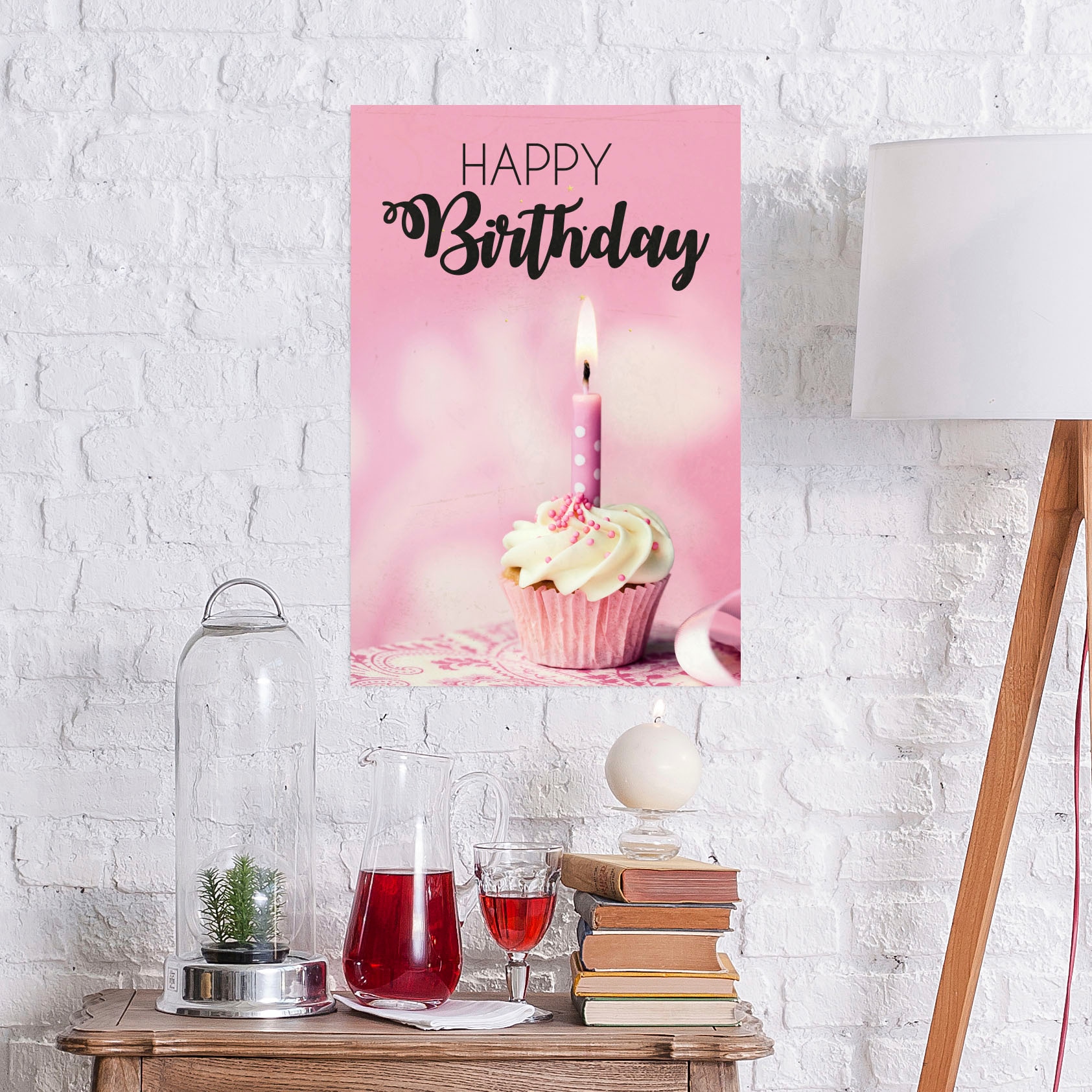 queence Metallbild "Birthday", Schriftzüge-Schriftzug-Essen, (1 St.), Stahl günstig online kaufen