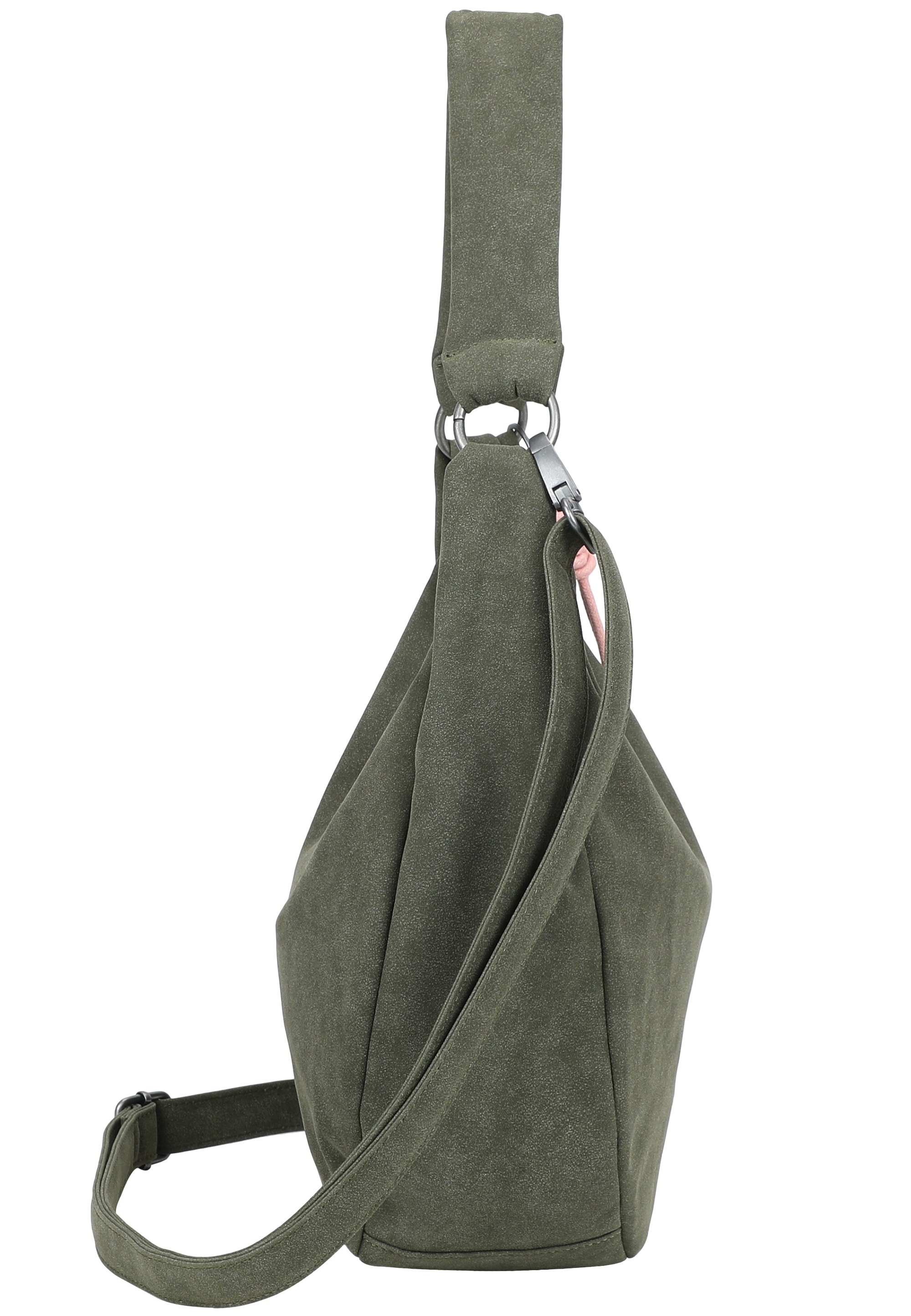 Fritzi aus Preußen Schultertasche »Sue01 Suede Jacky Soft Dark Olive« mit verstellbarem Schultergurt