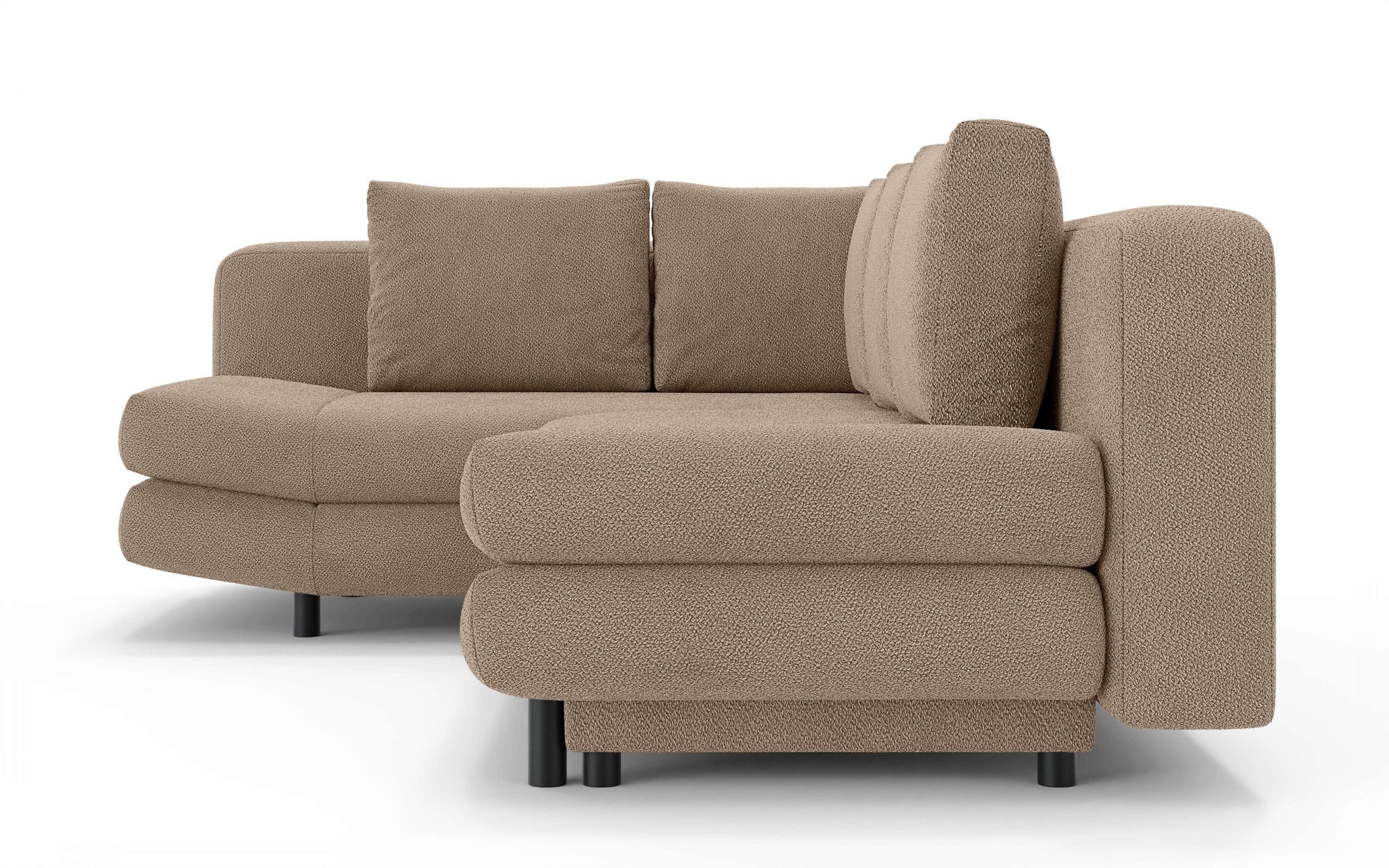 Home affaire Ecksofa »LENNARA Schlafsofa mit Bettkasten, Maße B/T/H: 234/179/85 cm«, L-Form mit Ottomane rechts/links, mit Wellenunterfederung