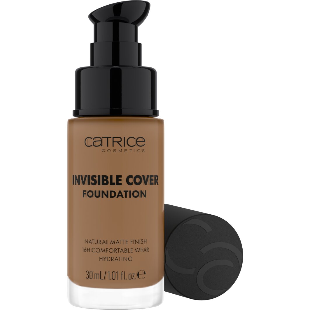 CATRICE Foundation "Invisible Cover Foundation", 30ml, beige, Teint-Kosmetika, Langanhaltendes mattes Finish, mittlere, variable Deckkraft.